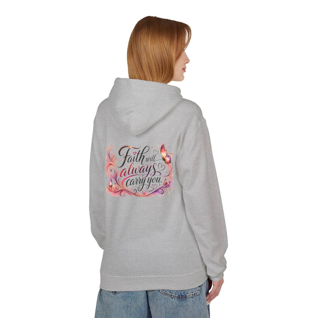 Faith Will Always Carry You Hoodie | Butterfly Christian Inspirational Pullover