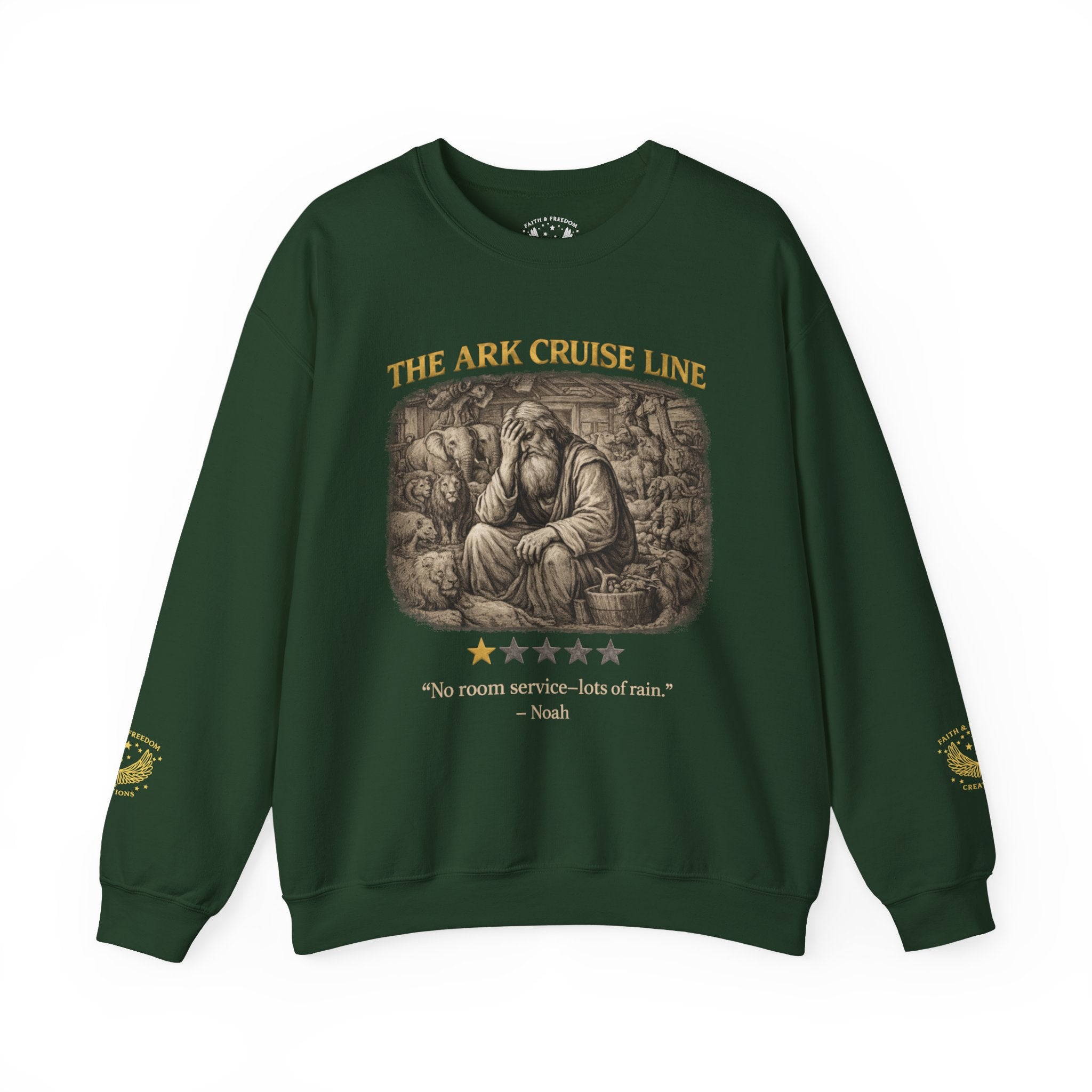 The Ark Cruise Liner Crewneck - Vintage Noah Illustration Sweatshirt