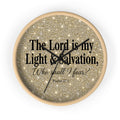 Inspirational Psalm 27:1 Wall Clock — "The Lord is my Light & Salvation" Sparkle Decorative Clock
