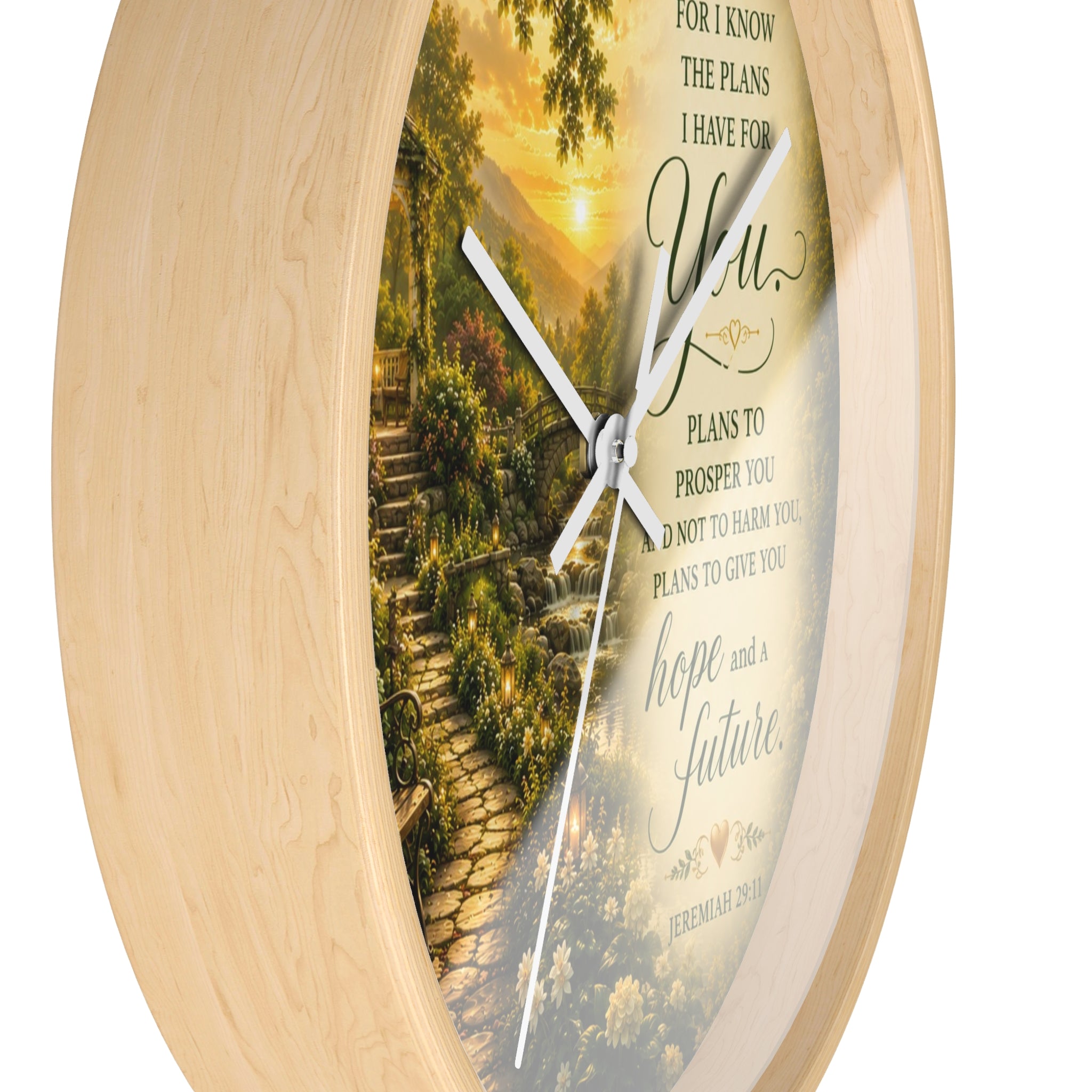 Jeremiah 29:11 Wall Clock | Hope and Future Christian Scripture Clock | Inspirational Garden Decor
