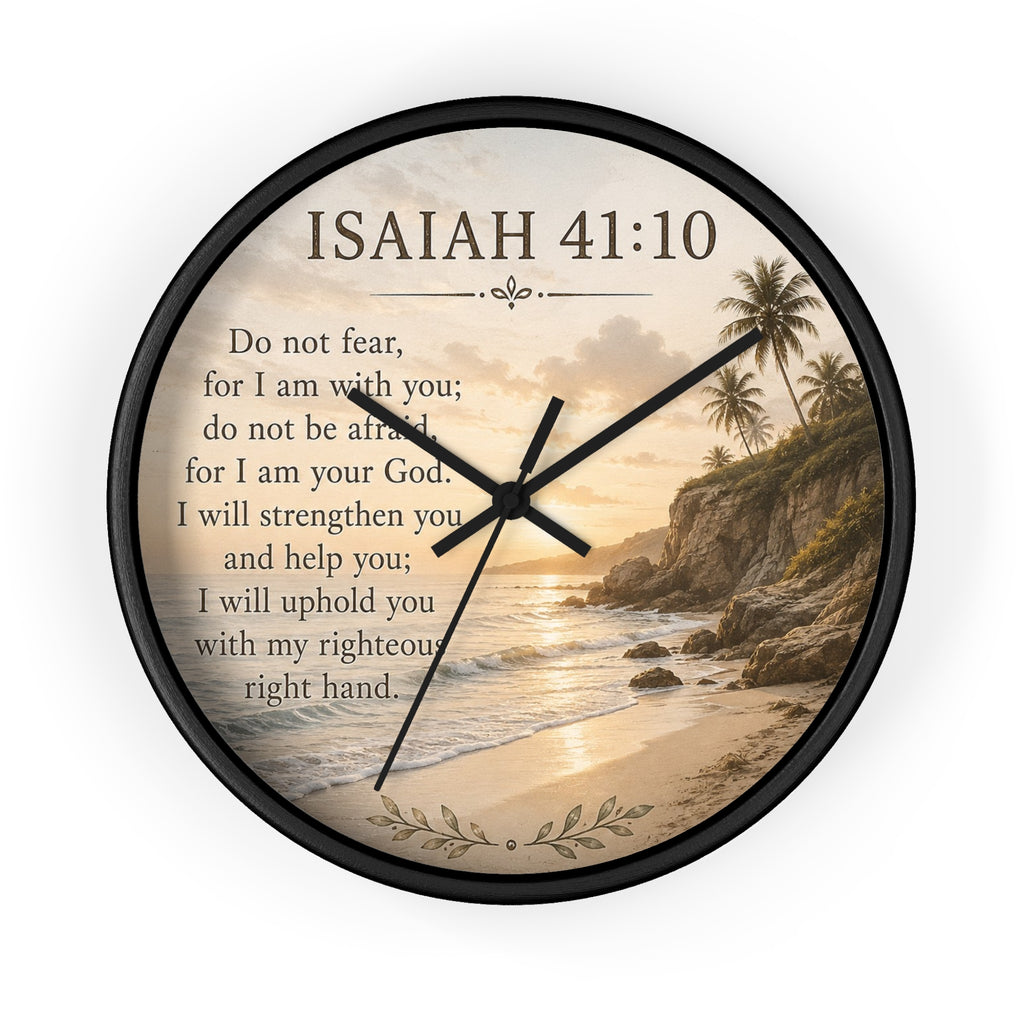 Isaiah 41:10 Wall Clock | Inspirational Christian Scripture Clock | Faith Home Decor