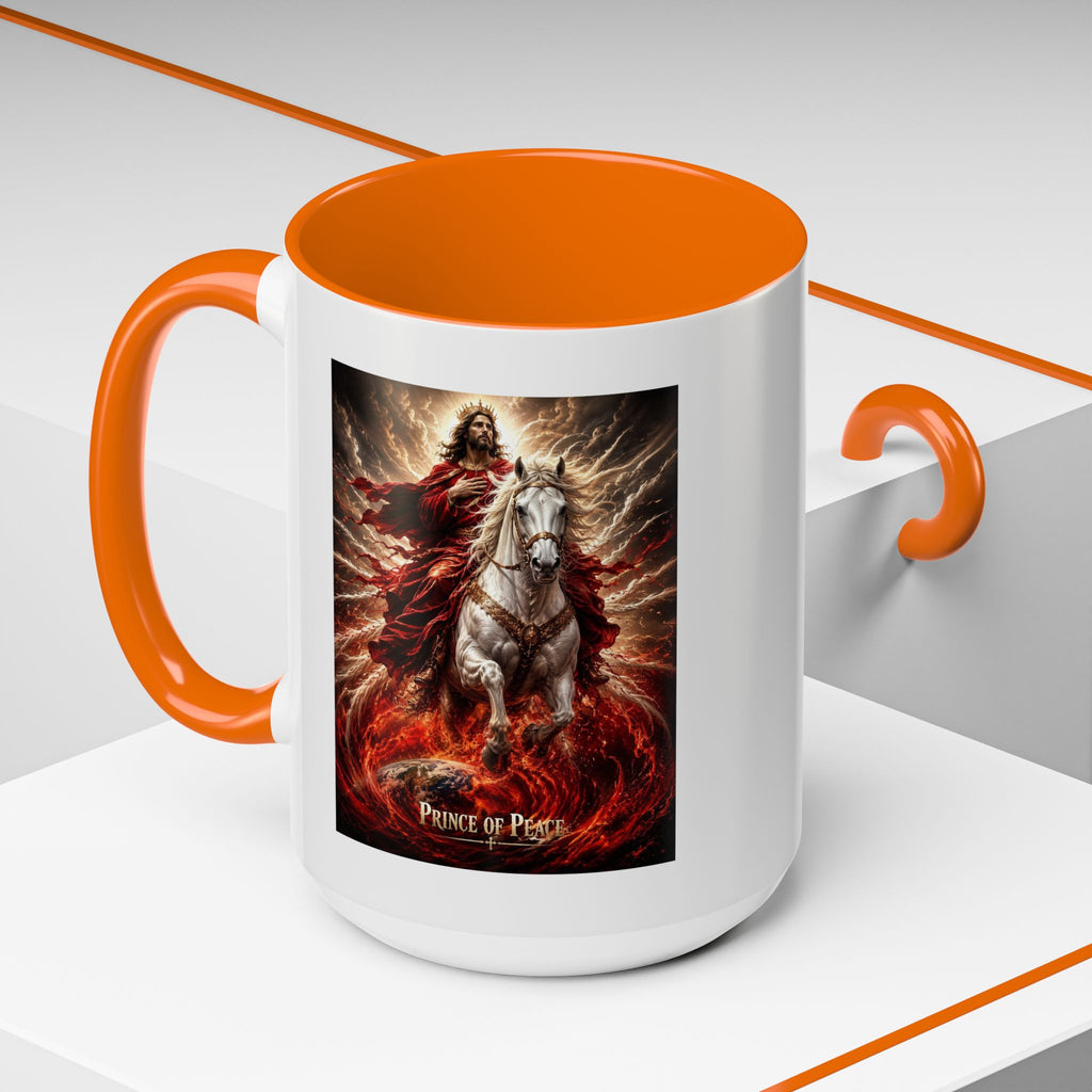Prince of Peace Coffee Mug | Christian Jesus Rider Accent Mug | Inspirational Faith Gift