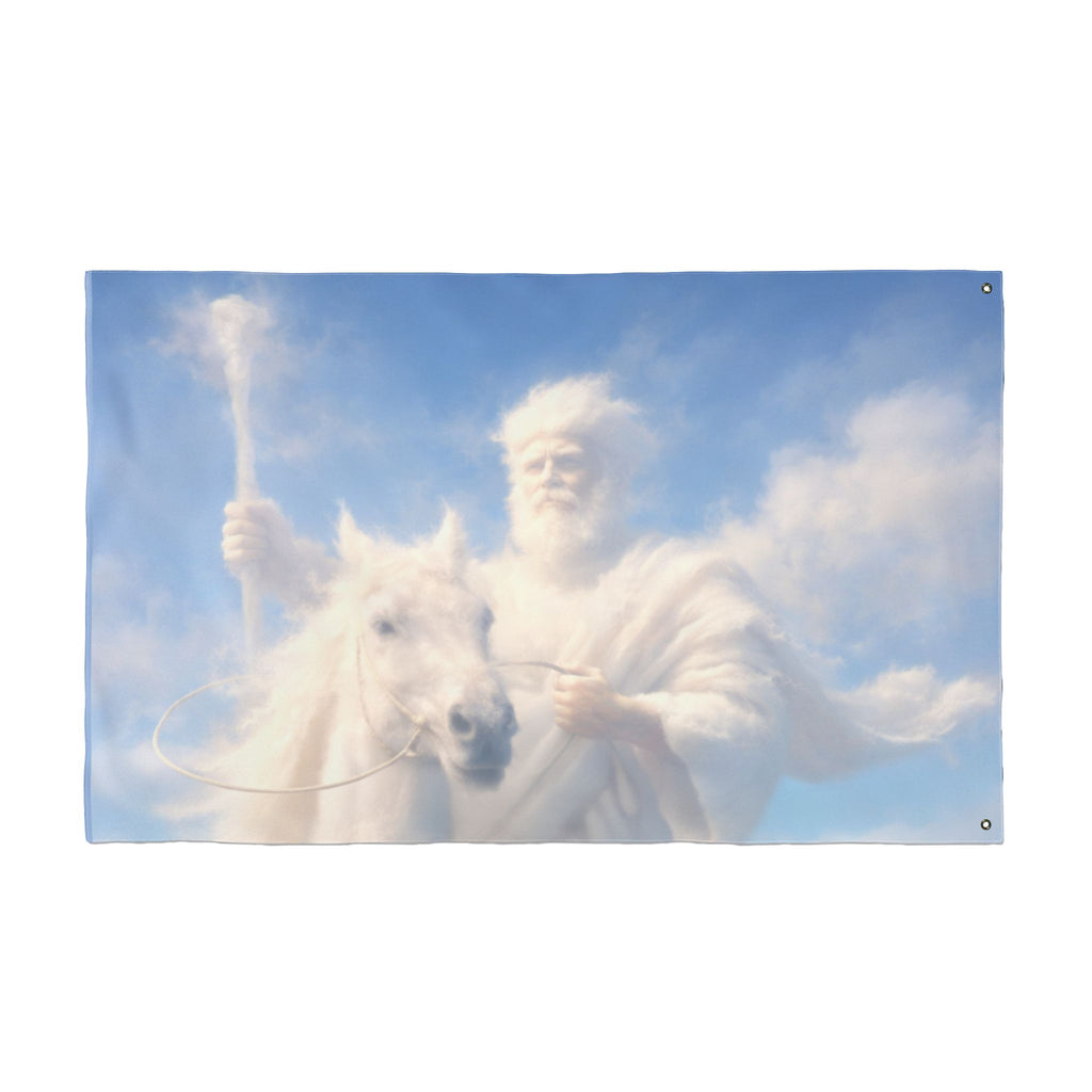 Jesus Riding on the Clouds Flag | Double-Sided Christian Outdoor Flag | Inspirational Faith Banner