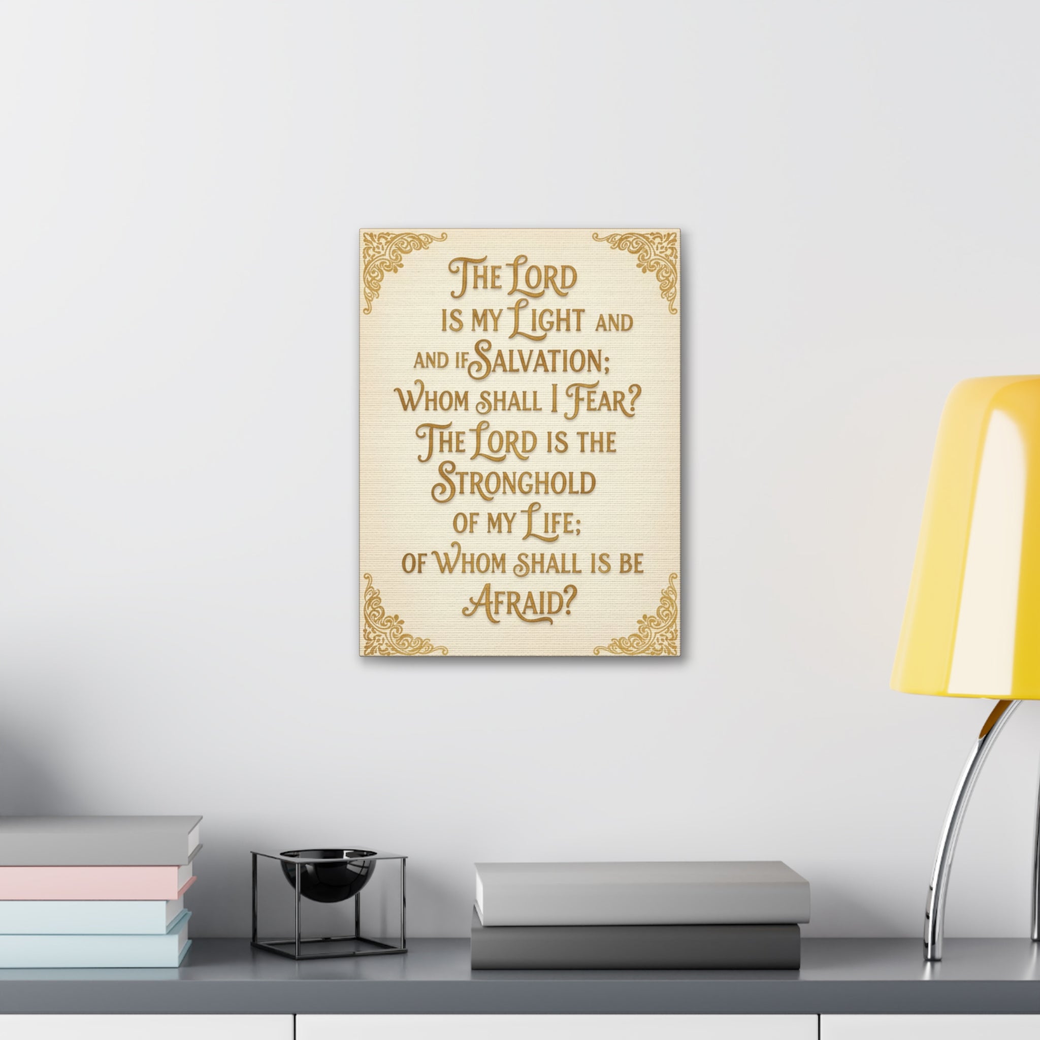 “The Lord Is My Light” Canvas Wall Art – Psalm 27 Scripture Print | Christian Inspirational Canvas