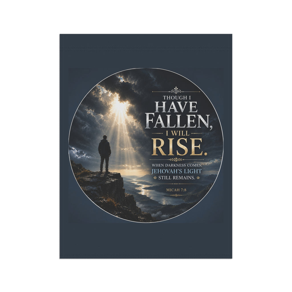Though I Have Fallen I Will Rise Garden Flag | Inspirational Christian Outdoor Banner | Faith Yard Decor