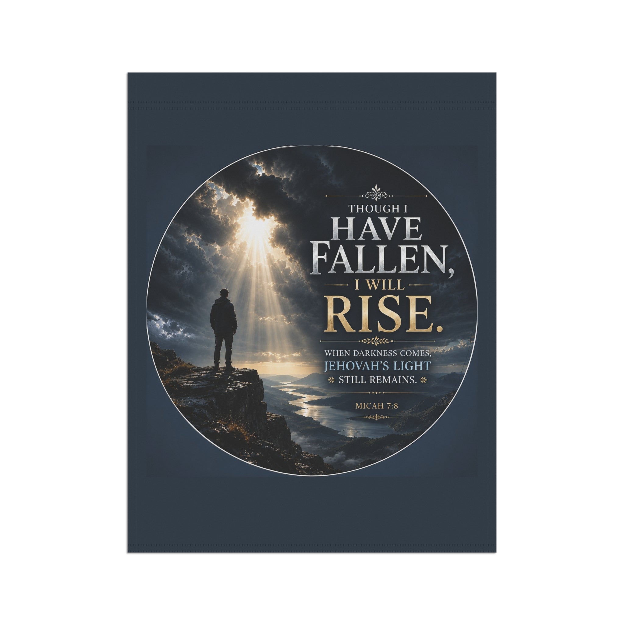 Though I Have Fallen I Will Rise Garden Flag | Inspirational Christian Outdoor Banner | Faith Yard Decor