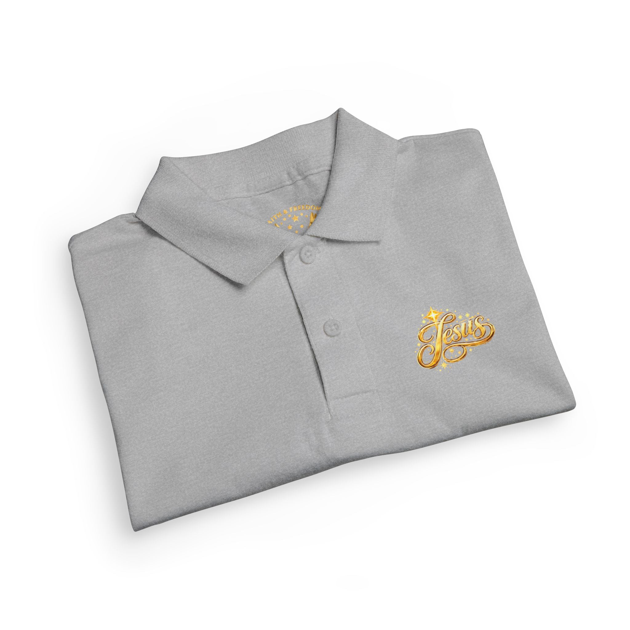 Kids Jesus Gold Nugget Polo – Youth Christian Faith Shirt | Church & Dress Casual Polo