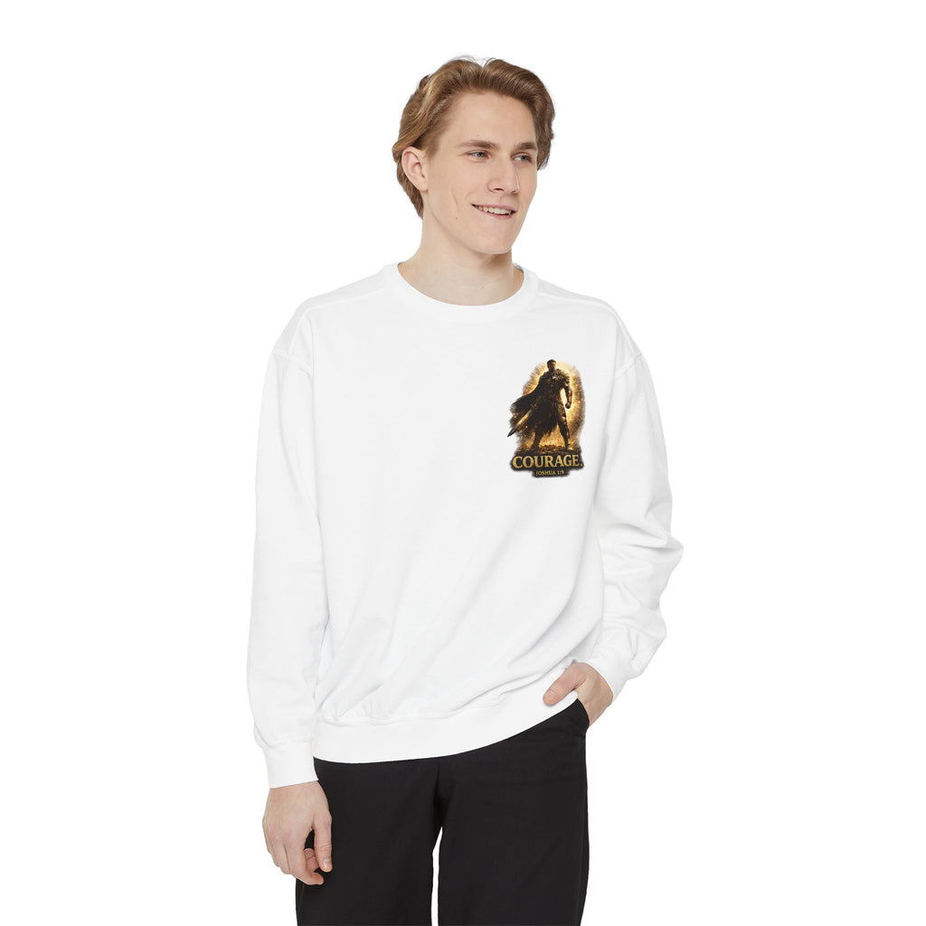 Joshua Courage Sweatshirt | Be Strong and Courageous Christian Crewneck | Inspirational Faith Apparel