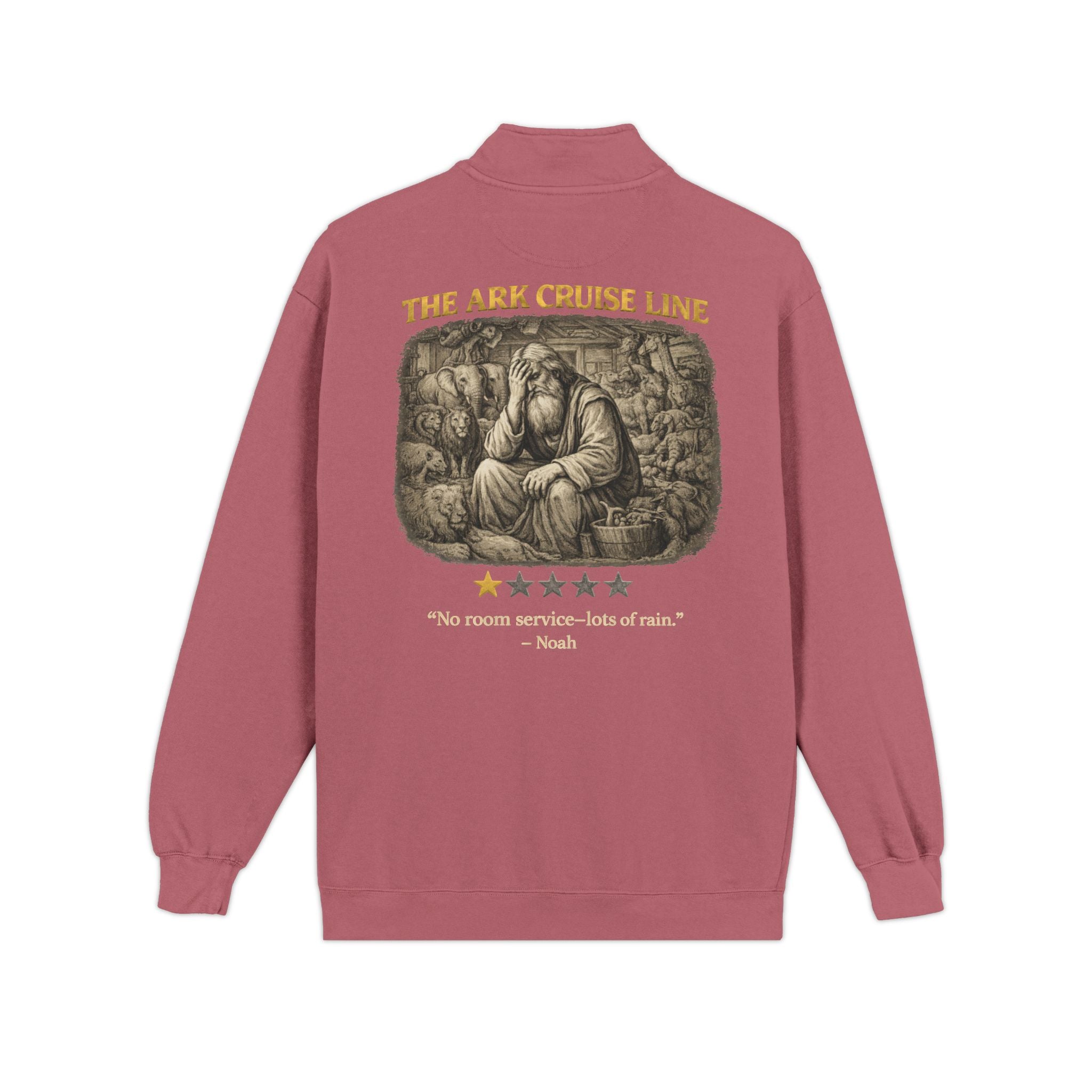 Noah’s Review "No Room Service — Lots of Rain" Quarter-Zip Sweatshirt