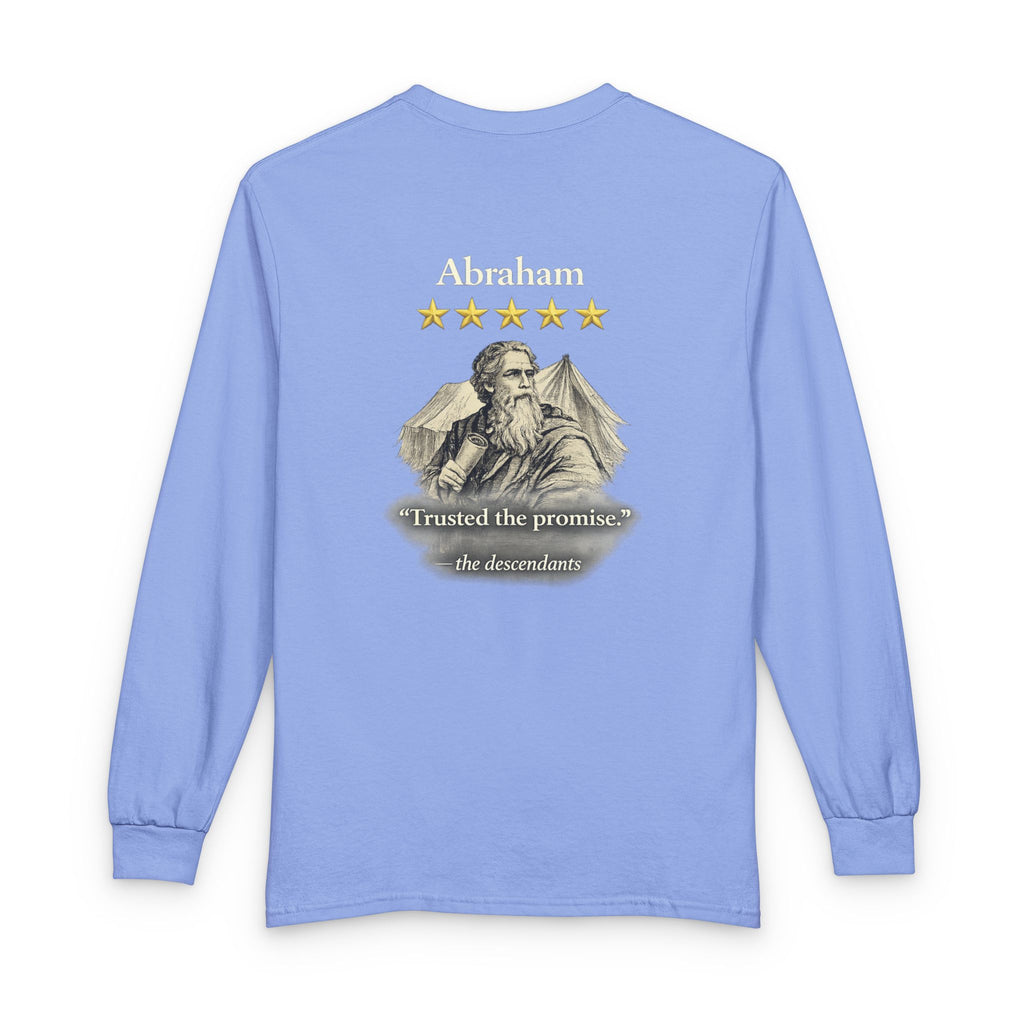 Abraham – Long Sleeve Tee | “Trusted the Promise” Faith Graphic – Five-Star Faith Series