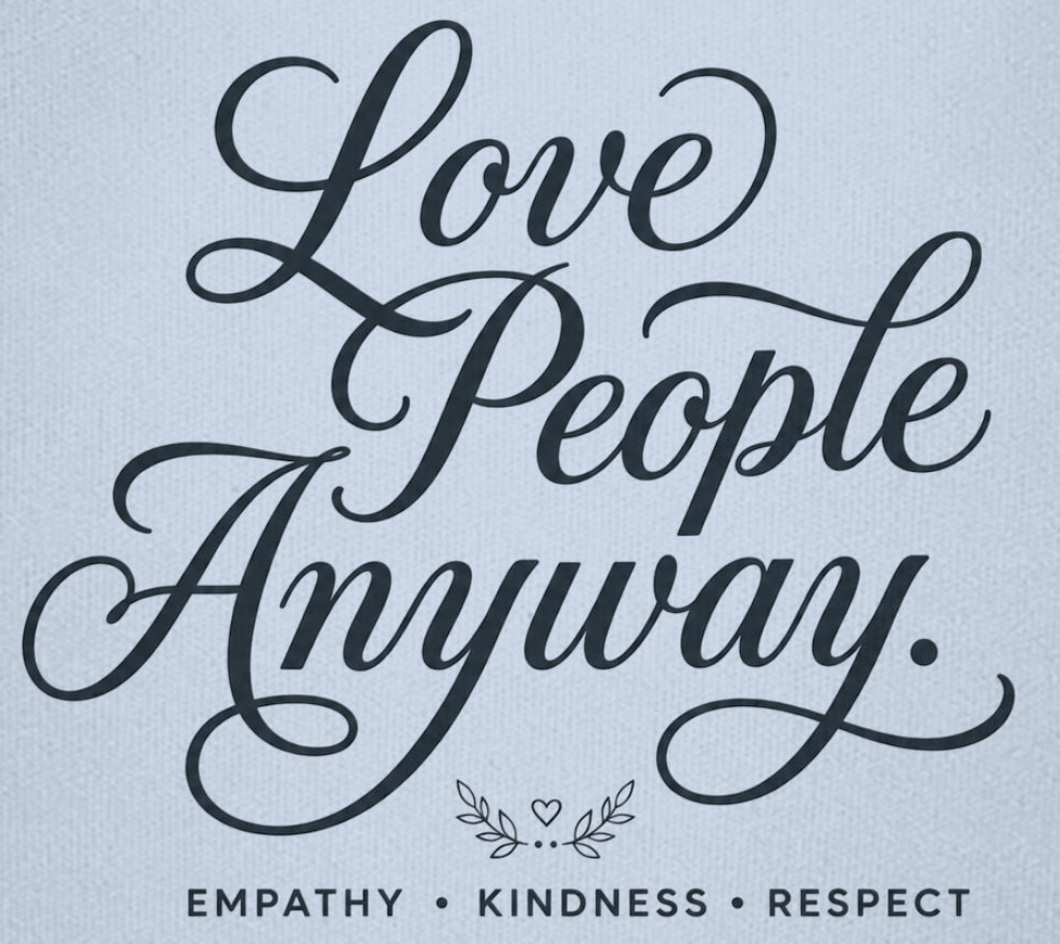 Love People Anyway Can Cooler Sleeve | LPA Monogram Neoprene Beer Sleeve | Inspirational 12 oz Drink Koozie
