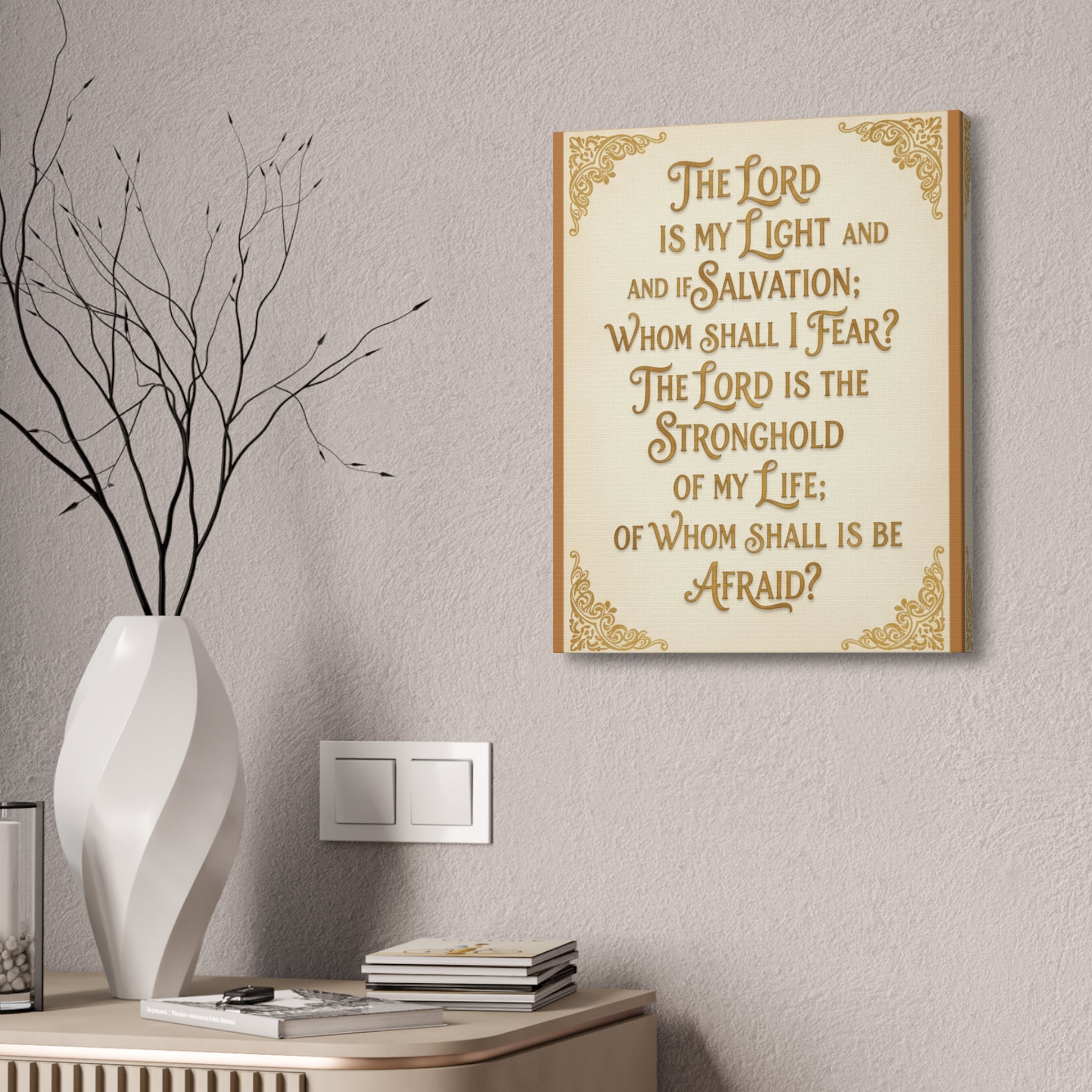 “The Lord Is My Light” Canvas Wall Art – Psalm 27 Scripture Print | Christian Inspirational Canvas