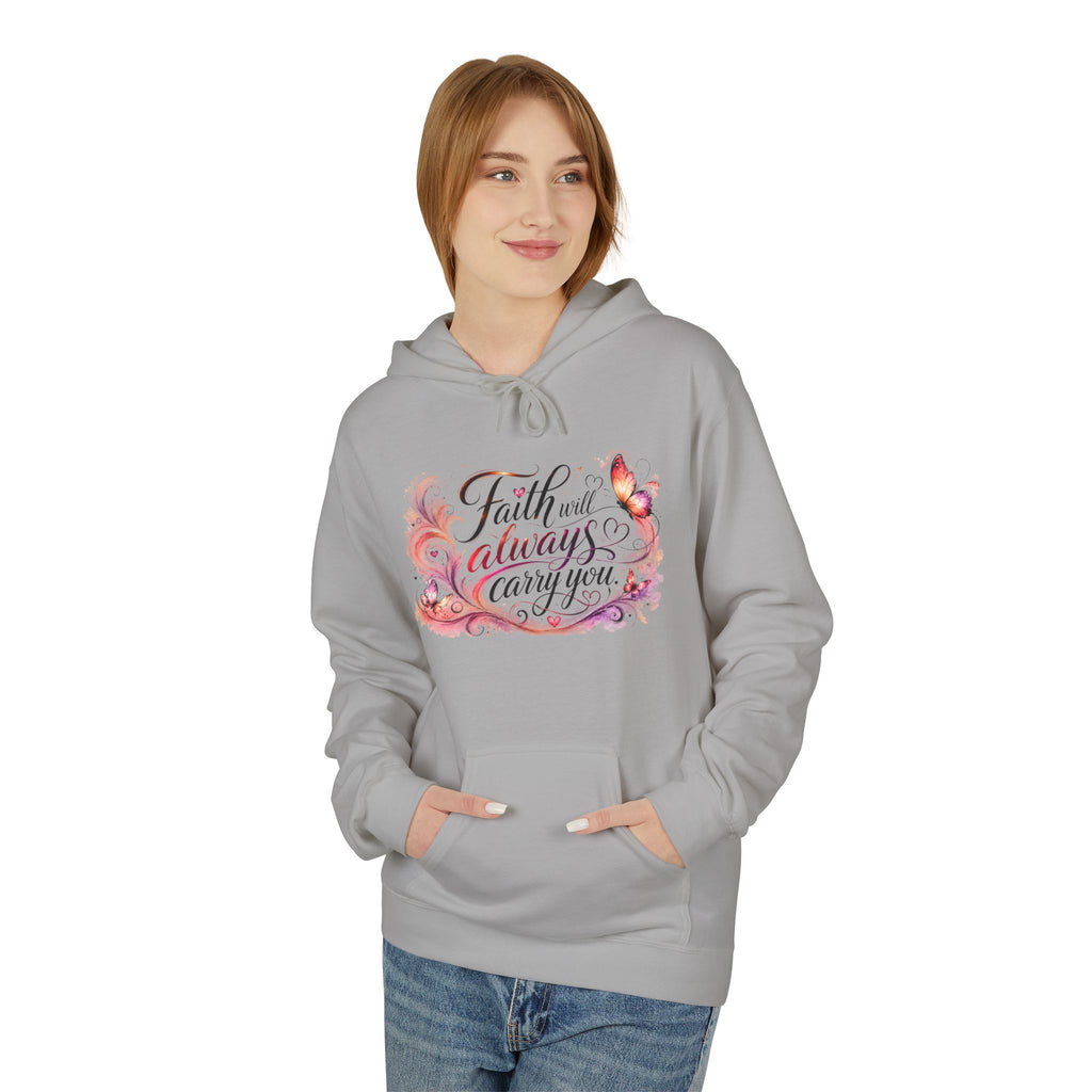 Faith Will Always Carry You Hoodie | Butterfly Christian Inspirational Pullover