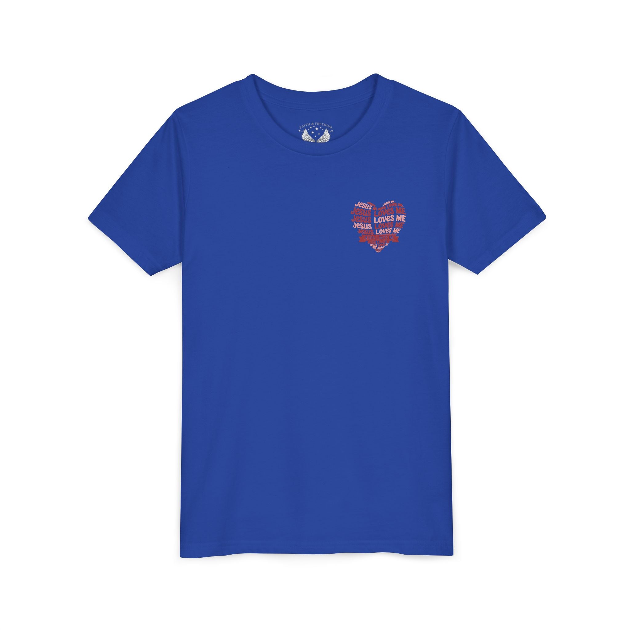 Jesus Loves Me Youth T-Shirt – Heart Word Cloud Christian Kids Tee | Faith Inspired Youth Shirt