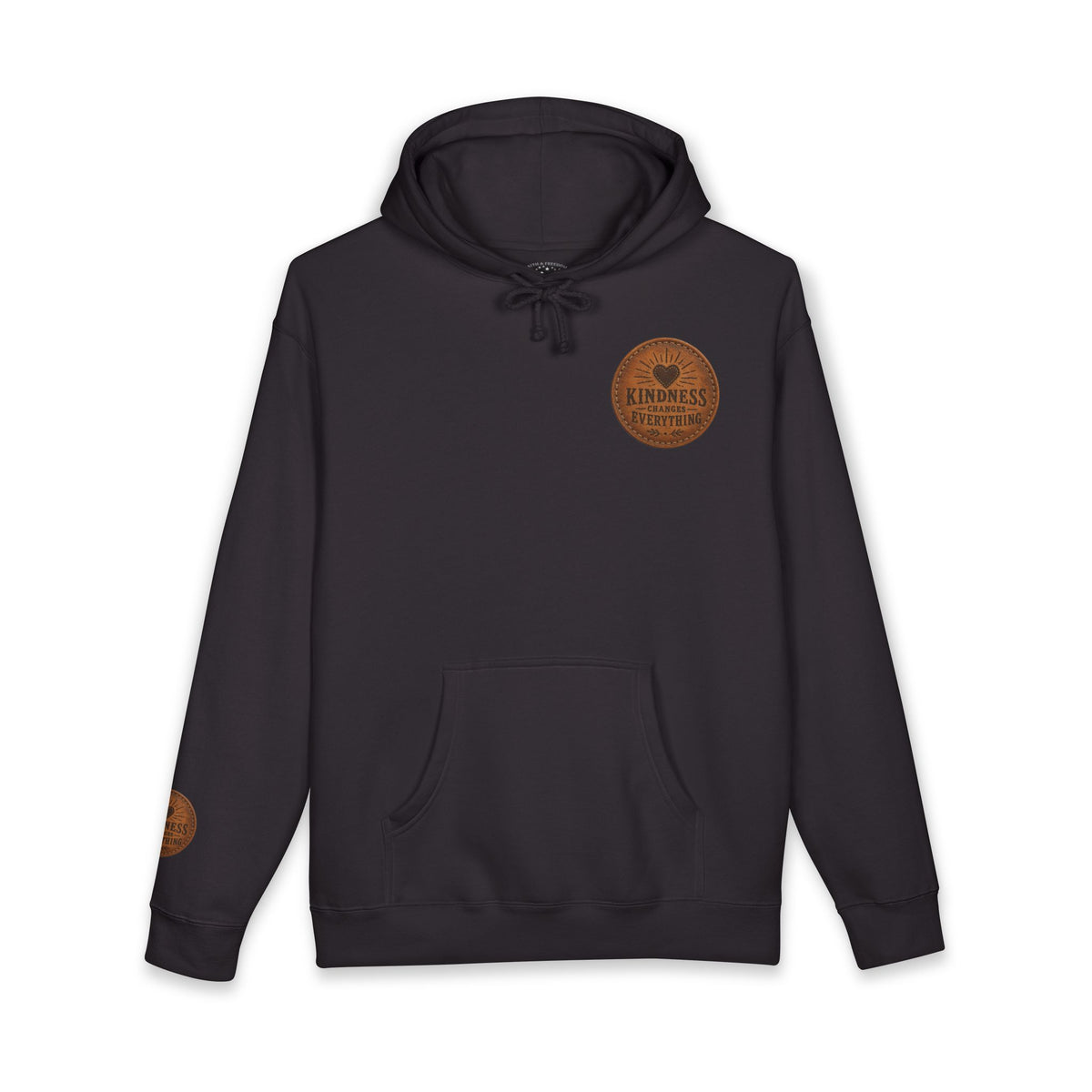 Kindness Changes Everything Heavyweight Hoodie | Vintage Patch Christian Hoodie | Inspirational Fleece Sweatshirt