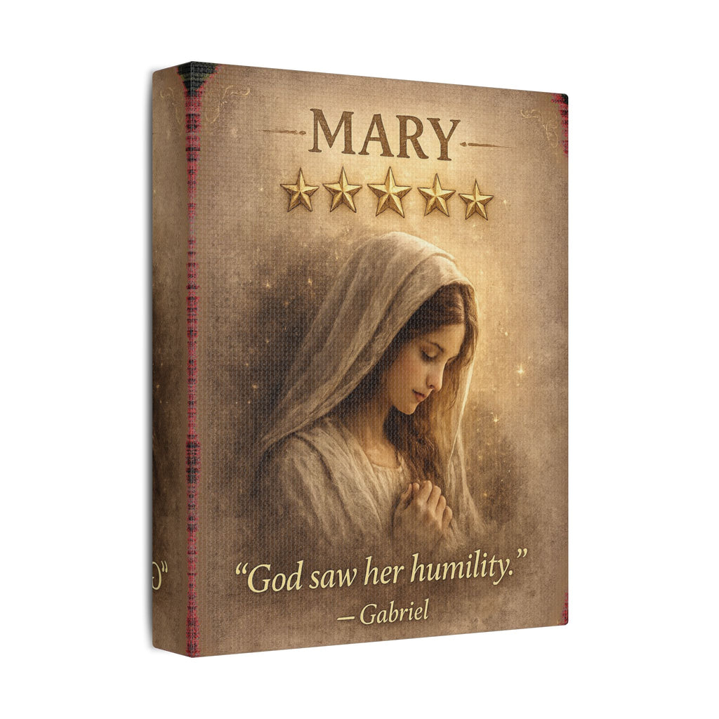 Mary Canvas — God Saw Her Humility | Biblical Wall Art