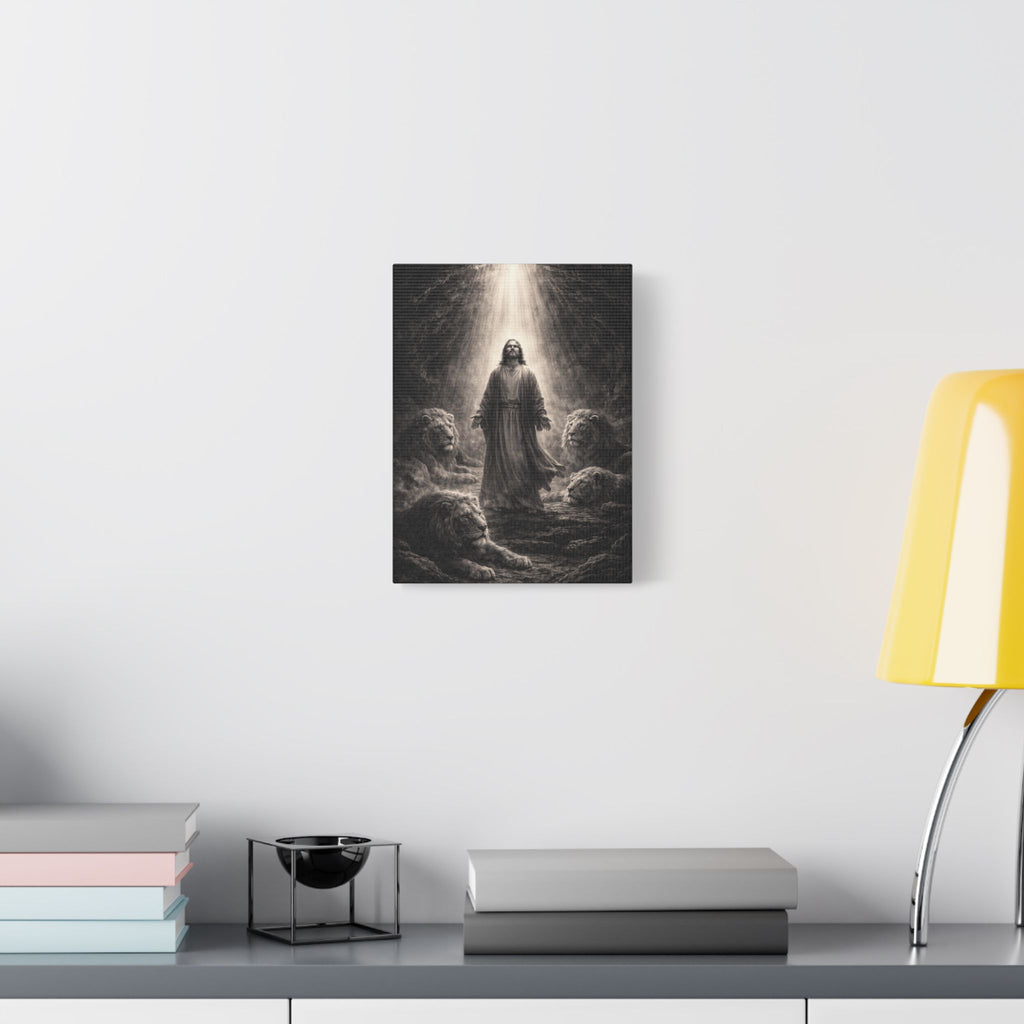 Daniel in the Lions’ Den Canvas — Biblical Wall Art | Christian Scripture Canvas