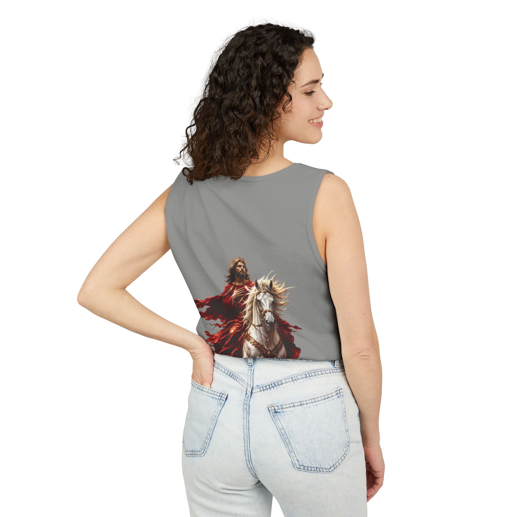Jesus Second Coming Tank Top | Jesus on White Horse Christian Tank | Inspirational Faith Apparel