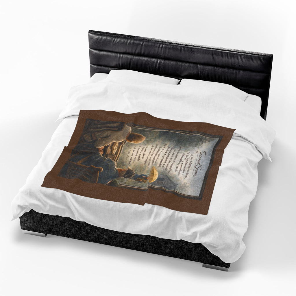 Second Sunrise - Velveteen Plush Blanket with Rainy Window Scene