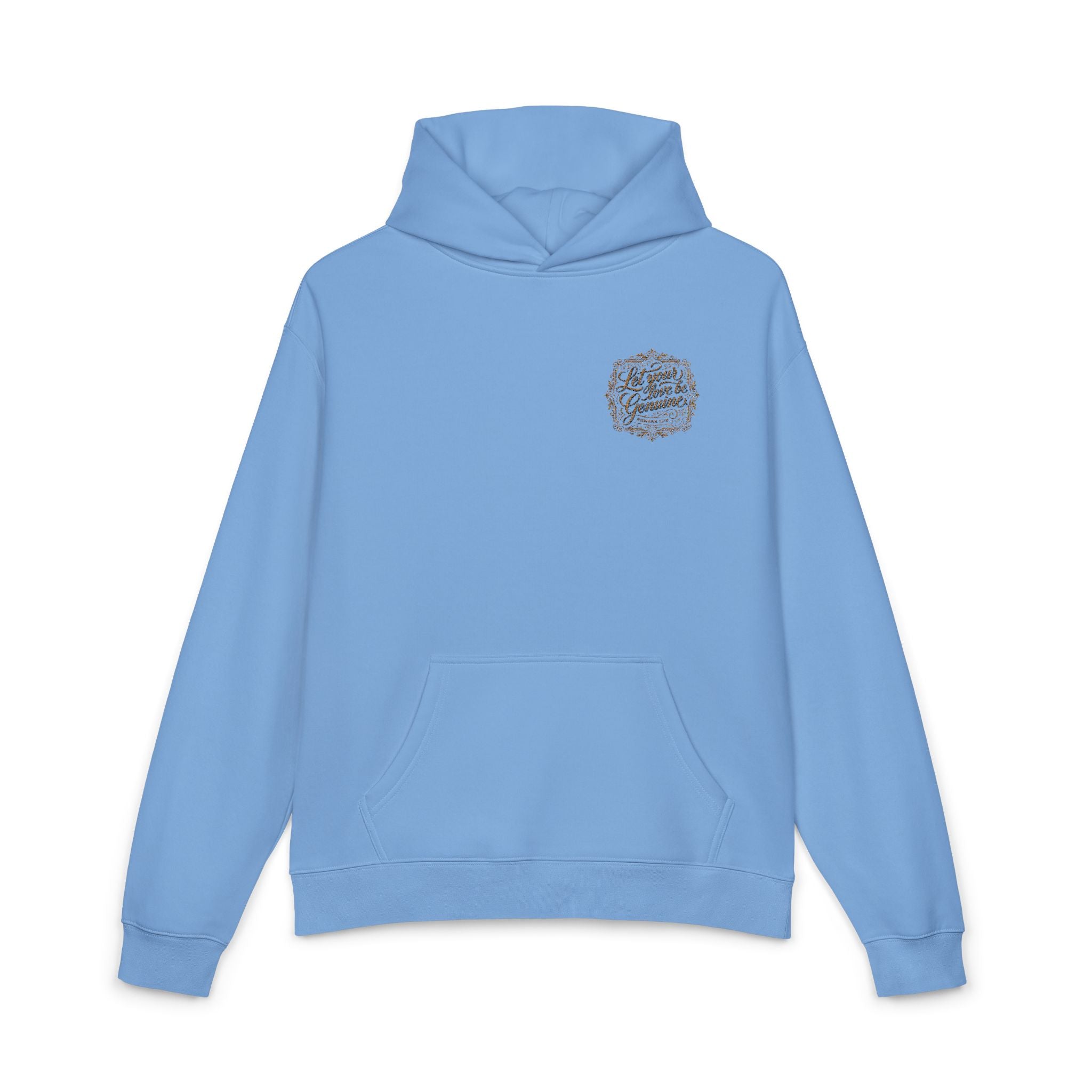 “Let Your Love Be Genuine” Hoodie – Romans 12:9 Christian Pullover | Faith & Freedom Creations