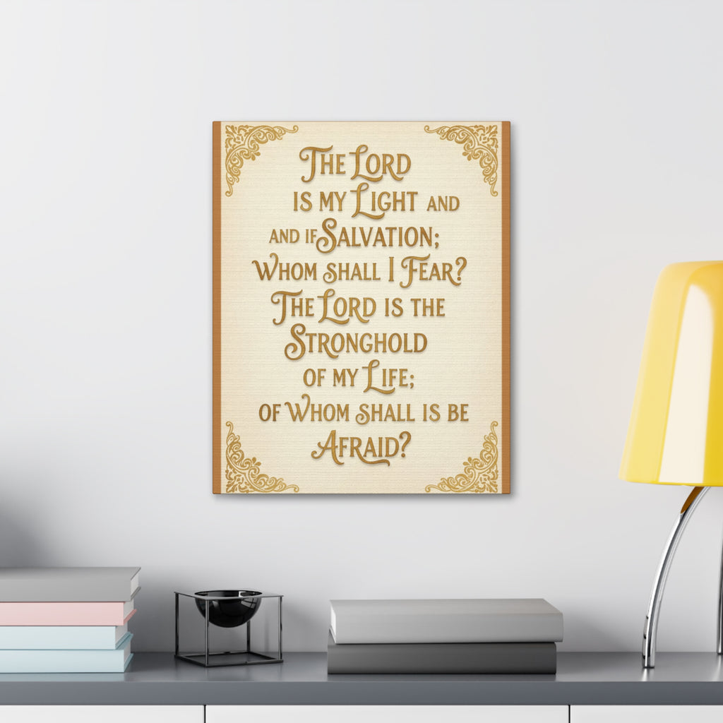 “The Lord Is My Light” Canvas Wall Art – Psalm 27 Scripture Print | Christian Inspirational Canvas