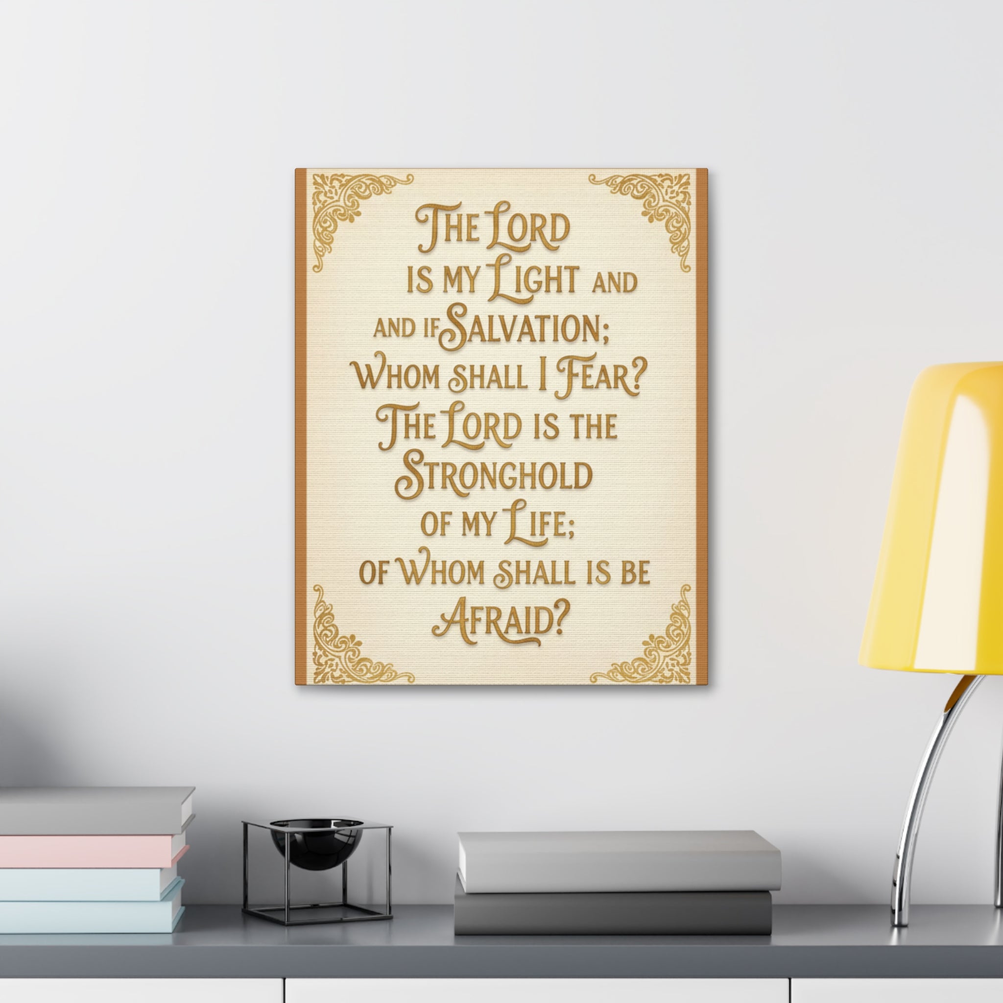 “The Lord Is My Light” Canvas Wall Art – Psalm 27 Scripture Print | Christian Inspirational Canvas