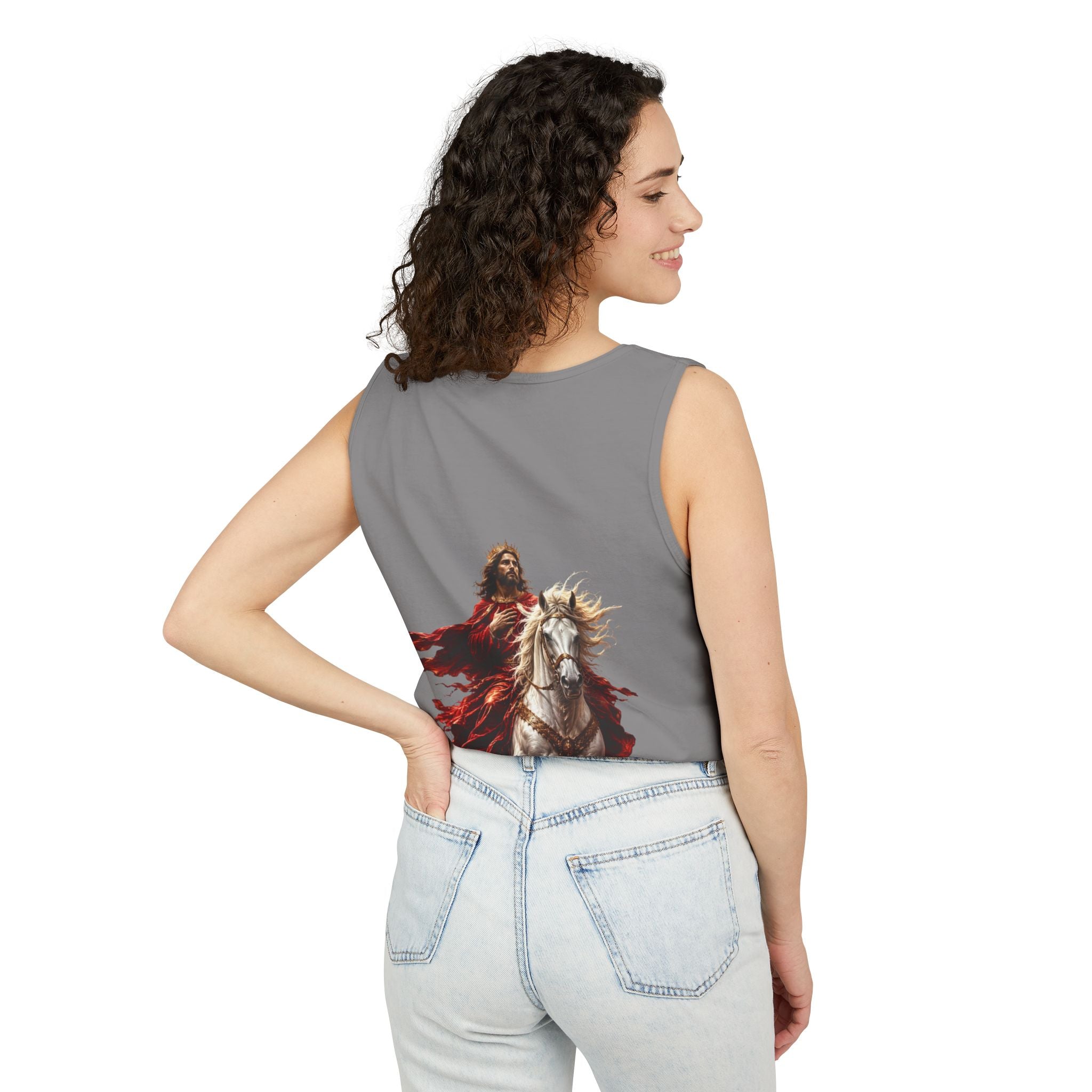 Jesus Second Coming Tank Top | Jesus on White Horse Christian Tank | Inspirational Faith Apparel