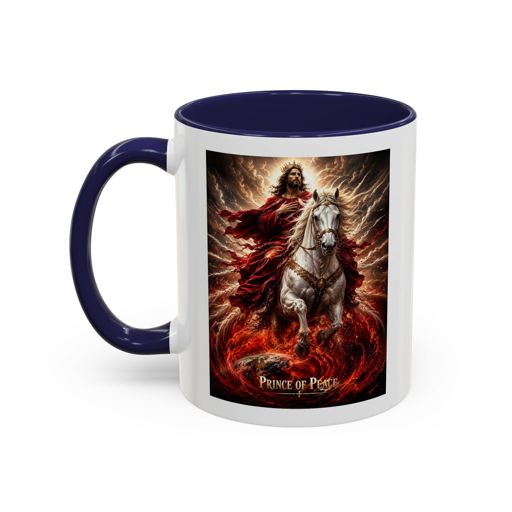 Prince of Peace Coffee Mug | Christian Jesus Rider Accent Mug | Inspirational Faith Gift