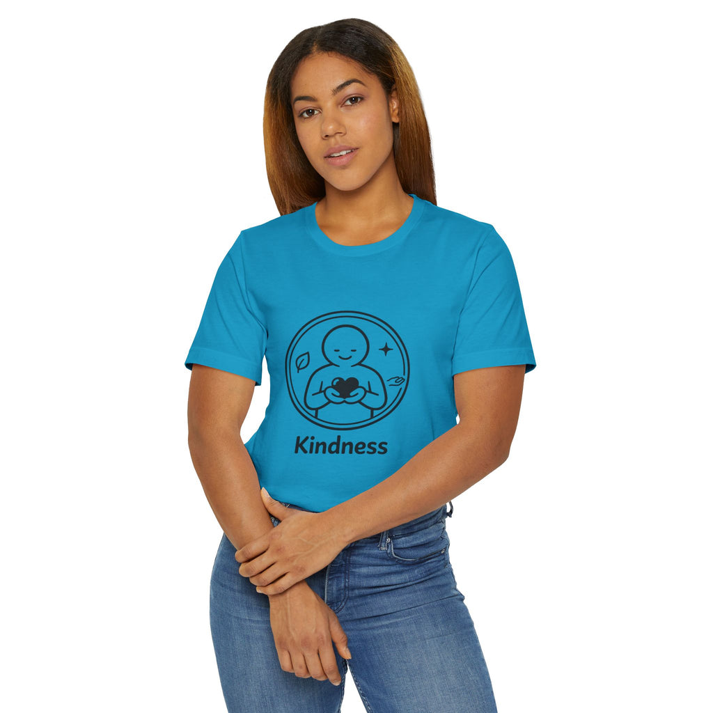 Kindness Minimalist T-Shirt | Inspirational Heart Emblem Tee | Soft Everyday Graphic Shirt