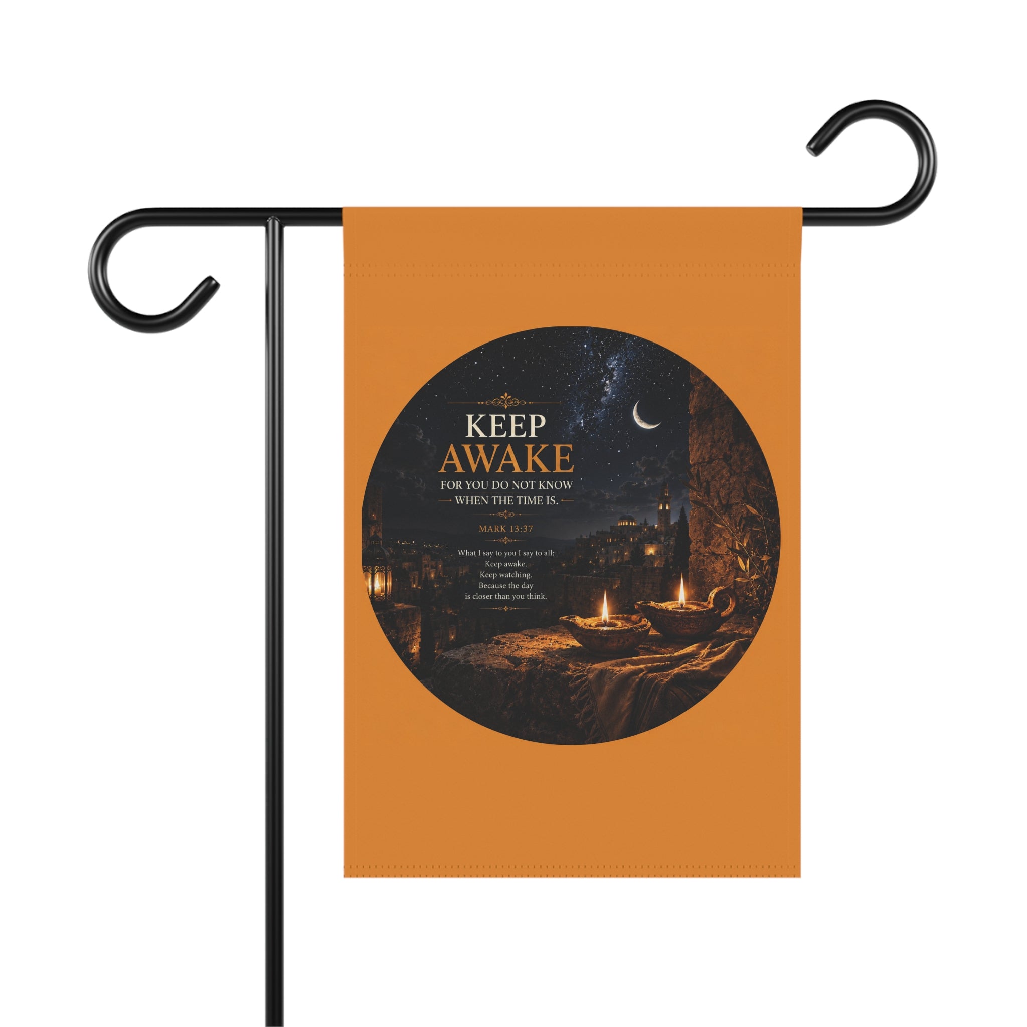 Keep Awake Garden Flag | Nightscape Inspirational Outdoor Banner | Poetic Moonlight Garden Decor