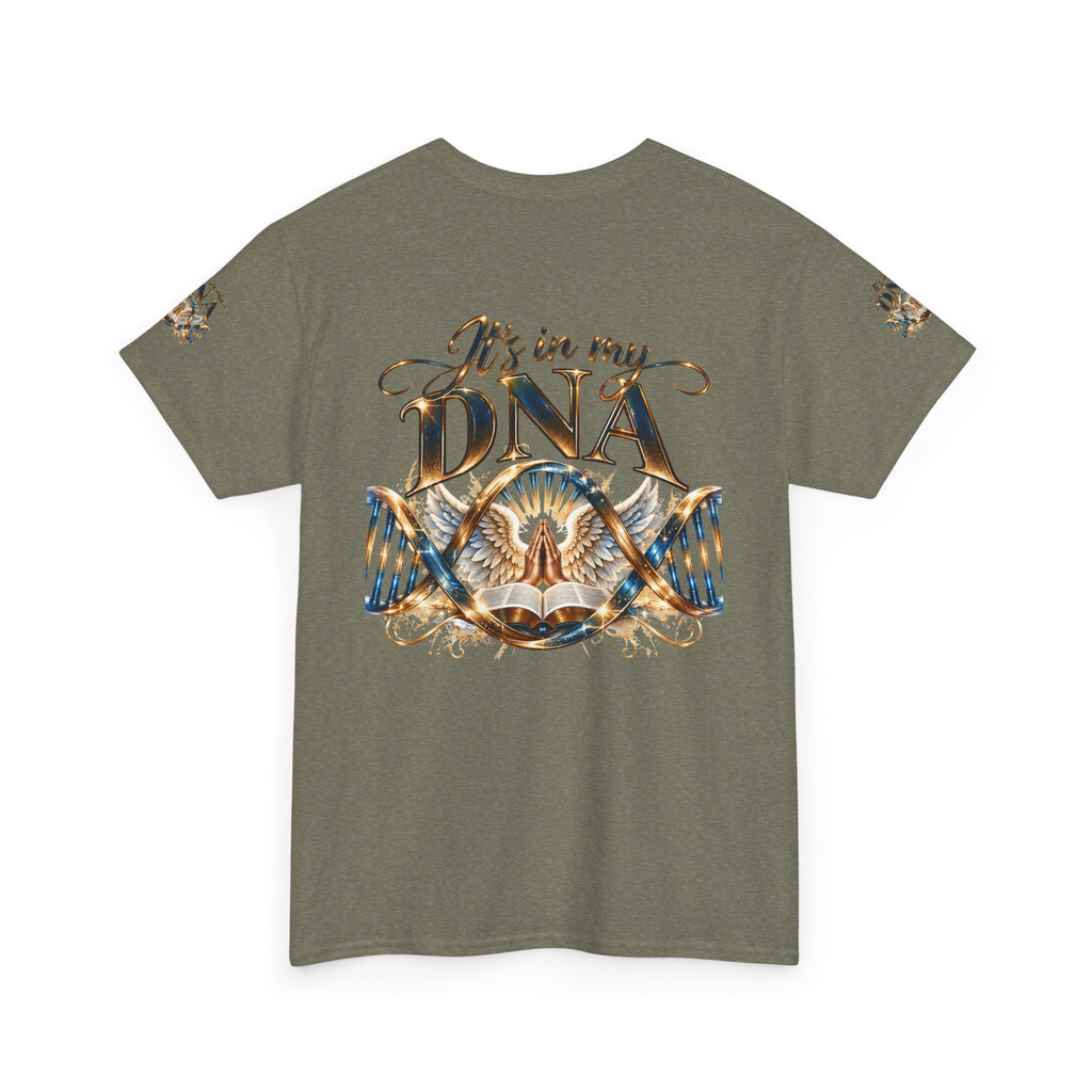 It's in My DNA Christian T-Shirt – Bible, Praying Hands & Angel Wings | Gildan Heavy Cotton Tee | Unisex