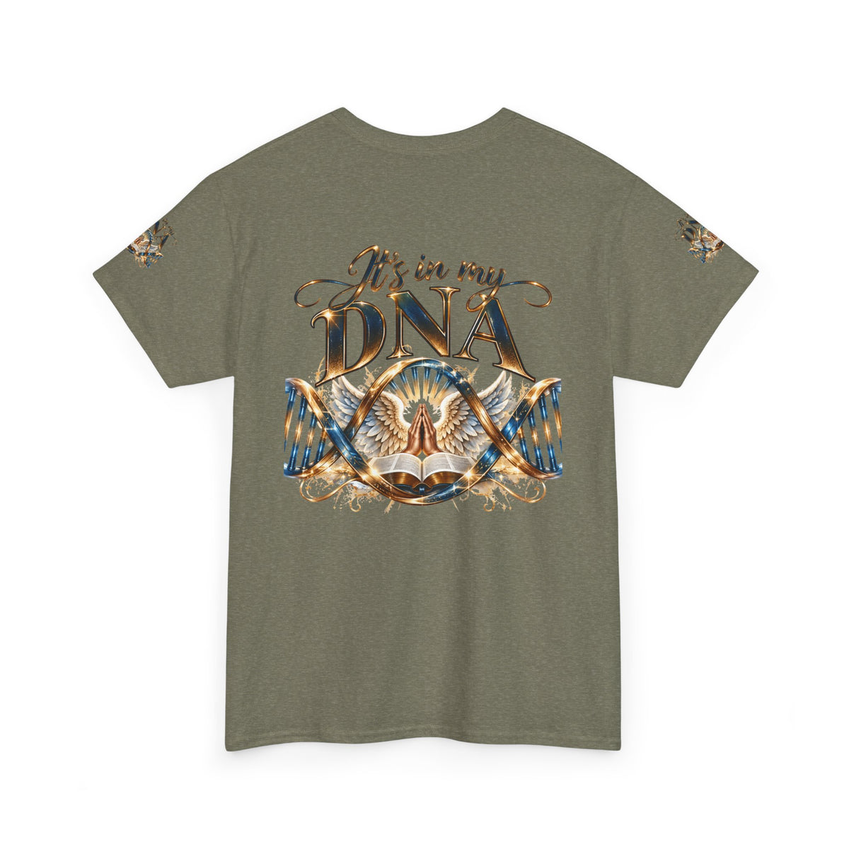 It's in My DNA Christian T-Shirt – Bible, Praying Hands & Angel Wings | Gildan Heavy Cotton Tee | Unisex