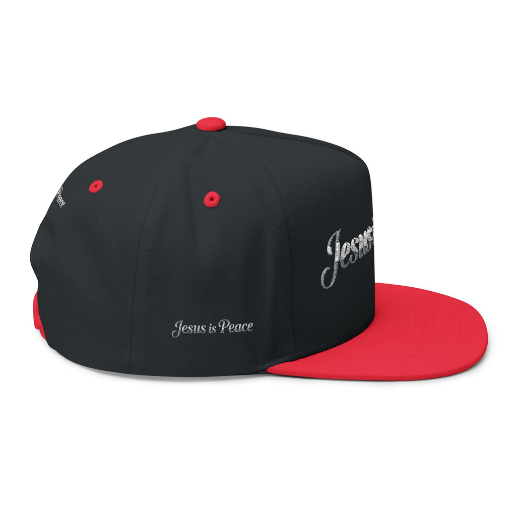 Embroidered "Jesus is Peace" Flat Bill Cap — Christian Snapback Hat
