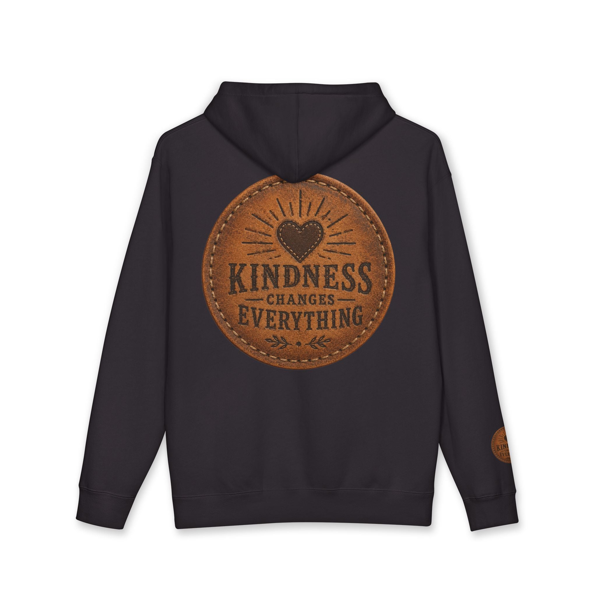 Kindness Changes Everything Hoodie — Inspirational Heart Patch Design