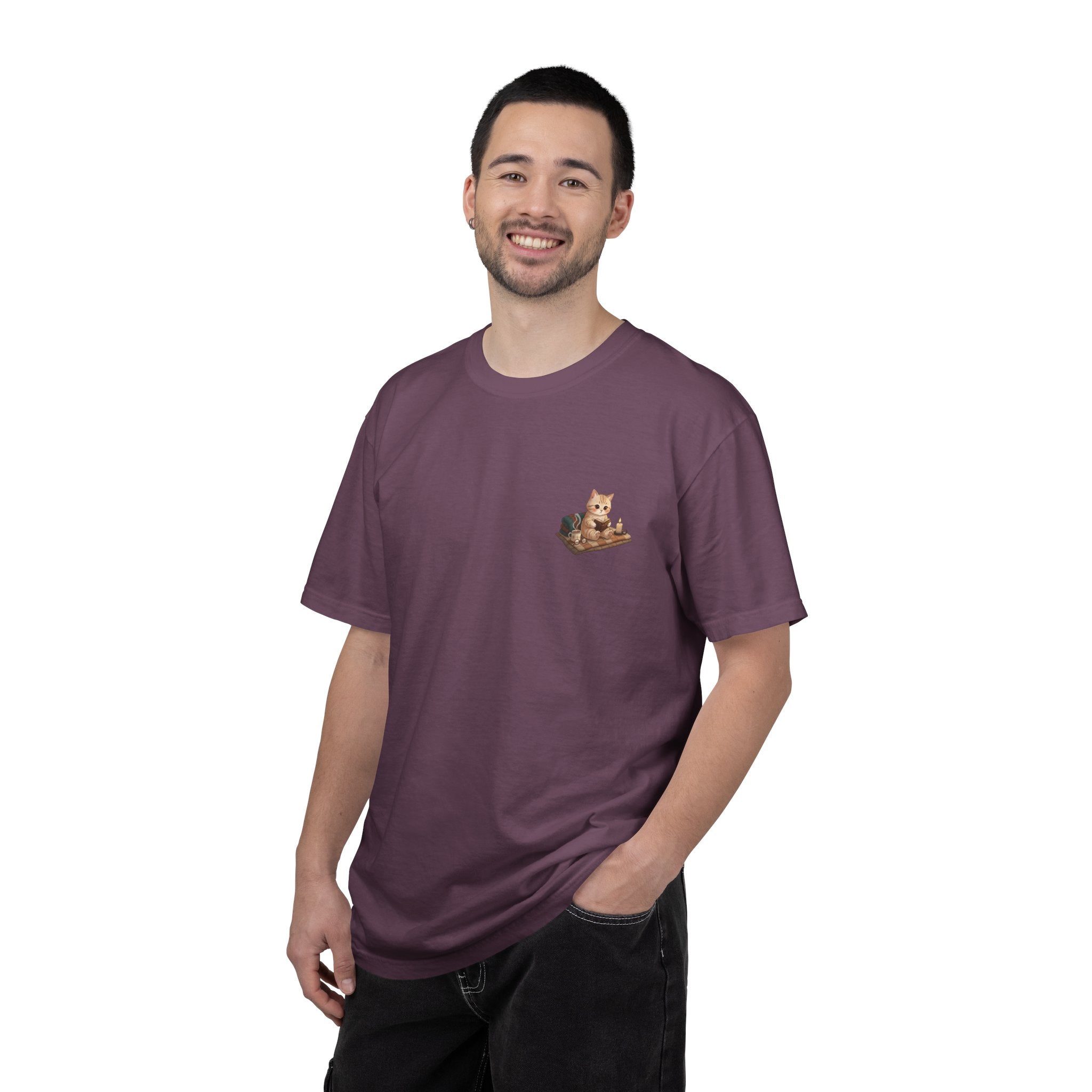 Cozy Cat Prayer T-Shirt — Faith Heart Cat Tee | Christian Cat Lover Shirt