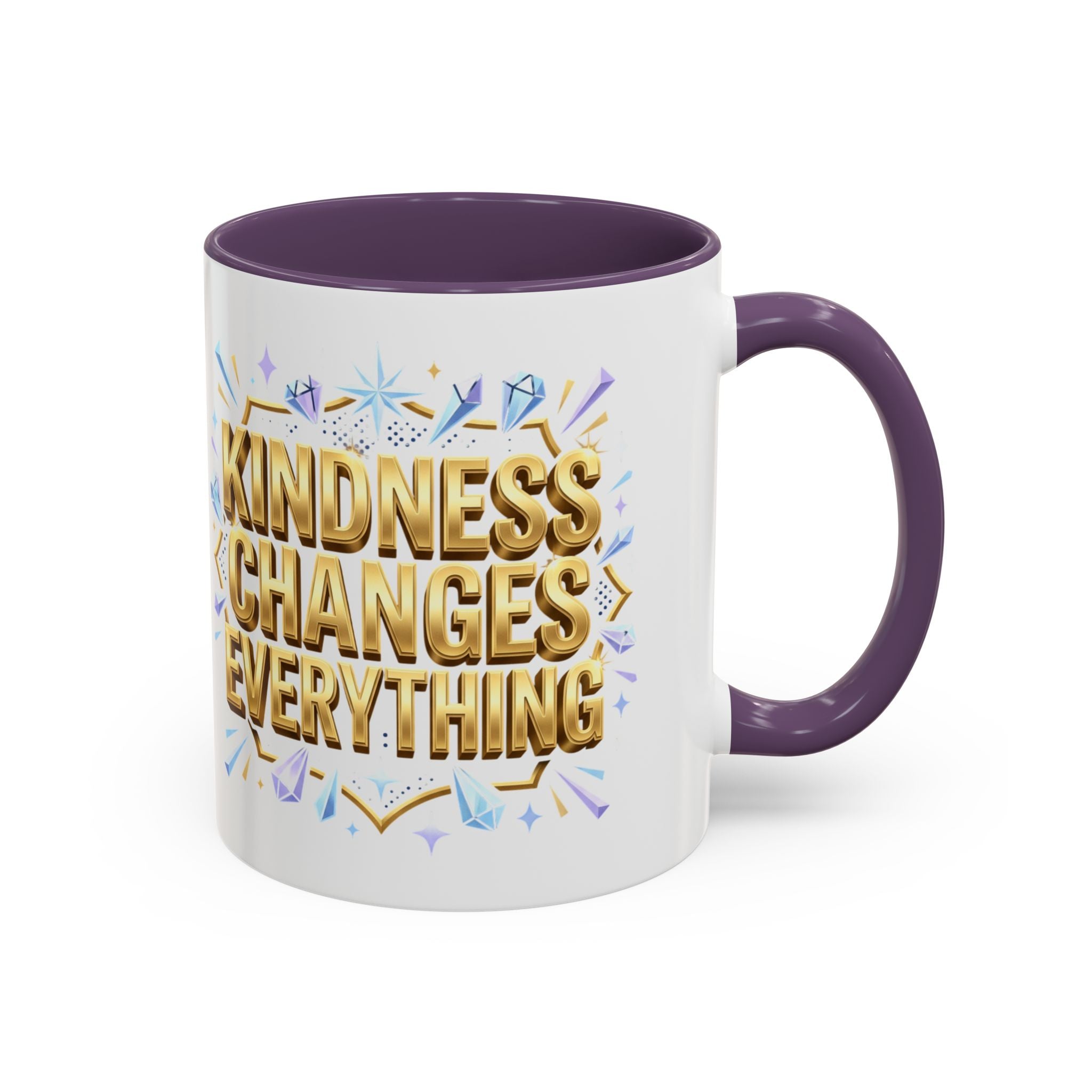 Gold-Kindness Changes Everything Coffee Mug | Inspirational Gold Script Mug | Faith Freedom Creations