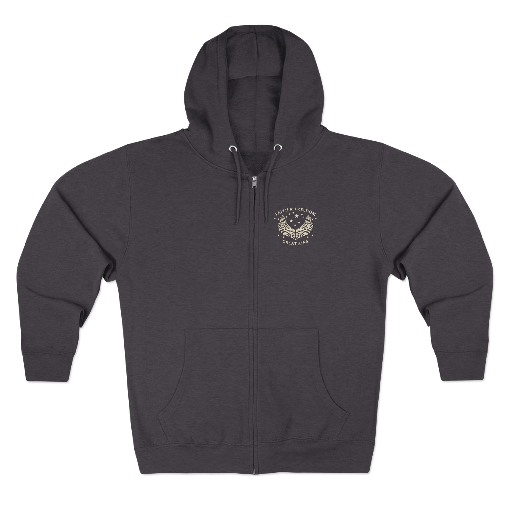Vintage Lion Statue Zip Hoodie — "SURPRISING DANIEL LION DEN REVIEW" Graphic
