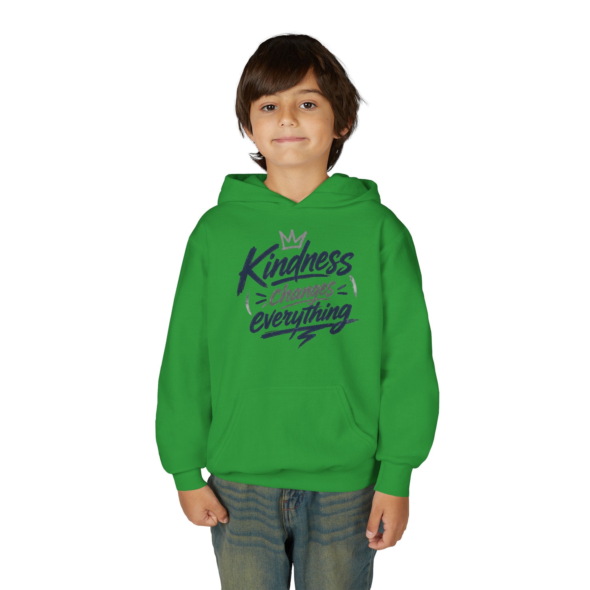 Youth Hoodie – “Kindness Changes Everything” Inspirational Kids Pullover