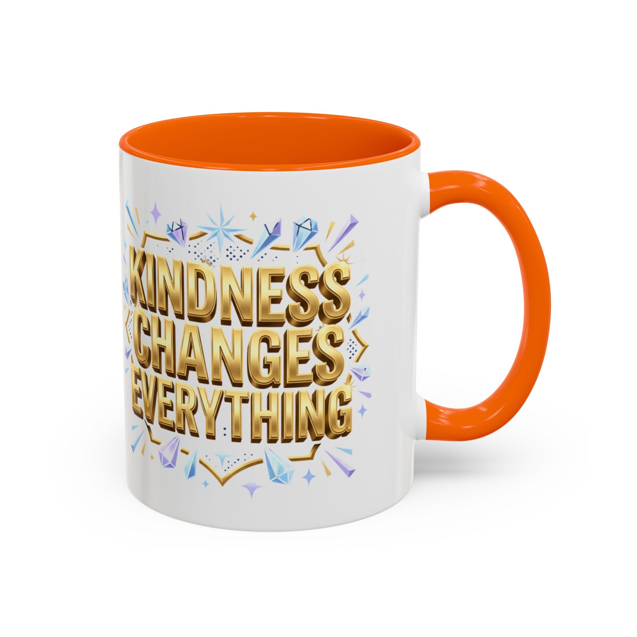 Gold-Kindness Changes Everything Coffee Mug | Inspirational Gold Script Mug | Faith Freedom Creations