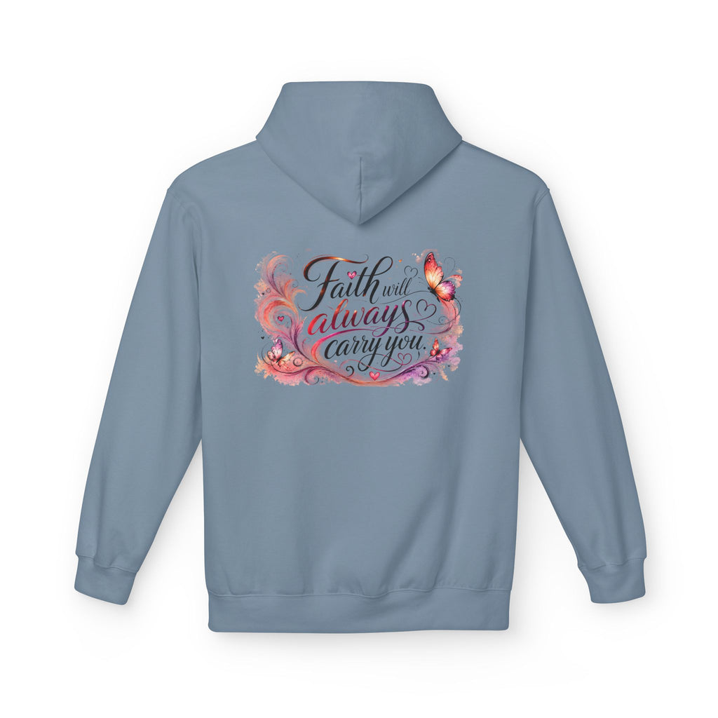 Faith Will Always Carry You Hoodie | Butterfly Christian Inspirational Pullover