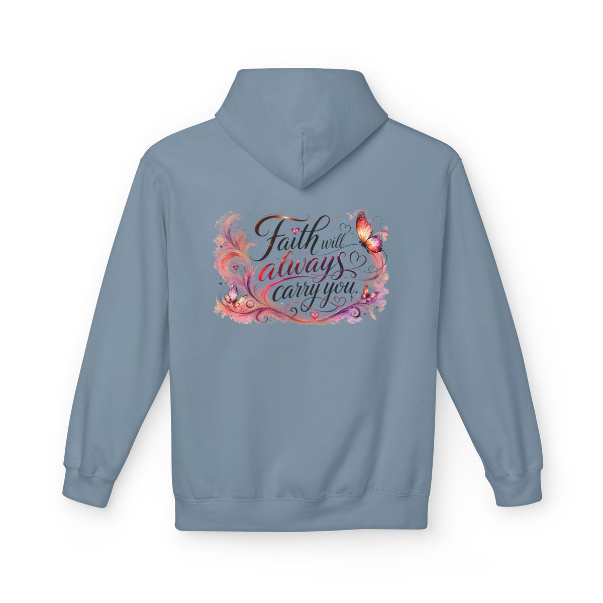 Faith Will Always Carry You Hoodie | Butterfly Christian Inspirational Pullover