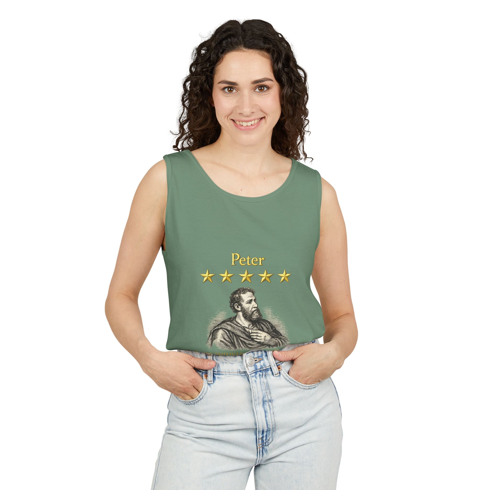 Peter Christian Tank Top — "Falters Sometimes. Still Chosen." Jesus Review-⭐ Five-Star Faith Series⭐