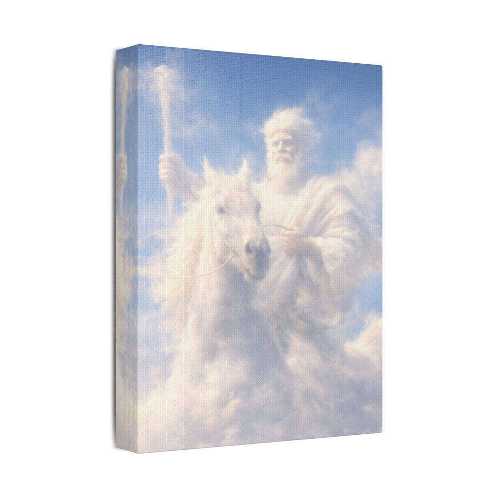 The King Rides Canvas — Cloud Horse & Rider Nursery Wall Art