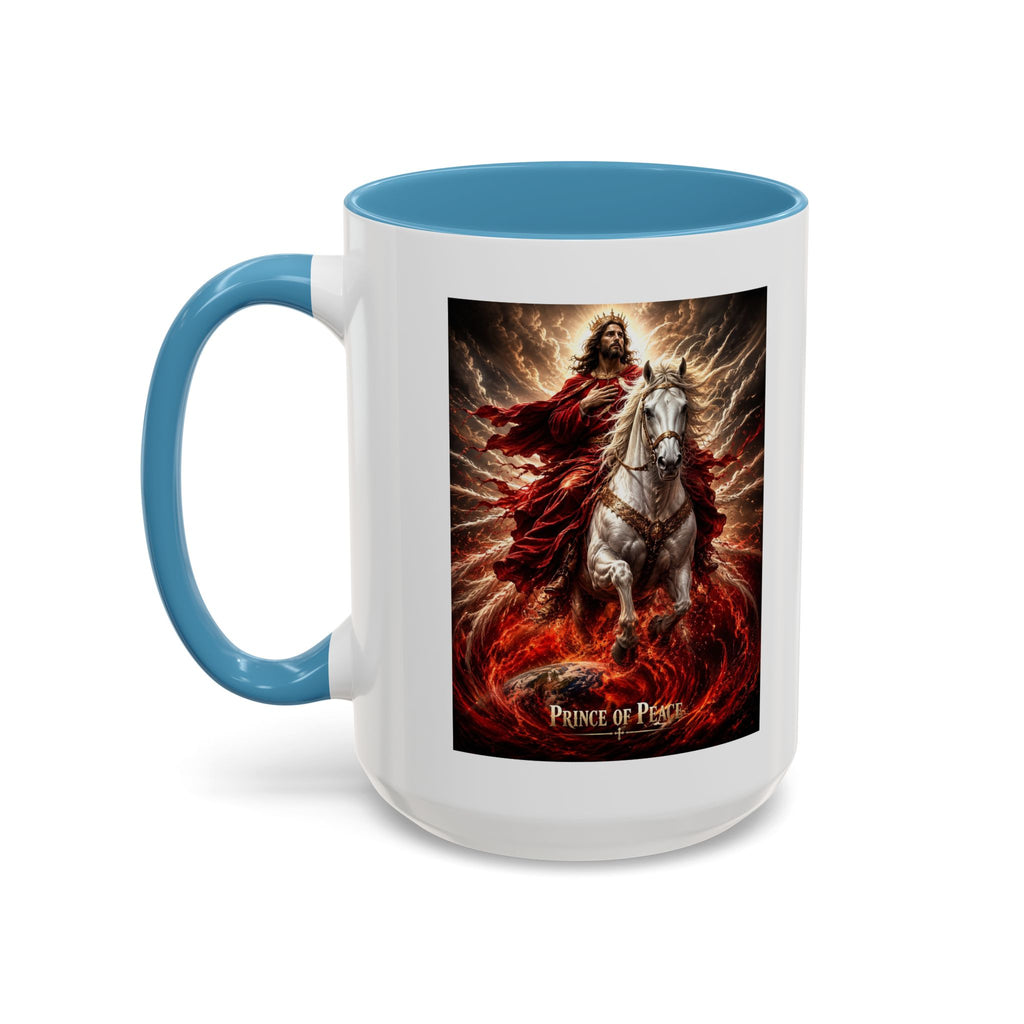 Prince of Peace Coffee Mug | Christian Jesus Rider Accent Mug | Inspirational Faith Gift