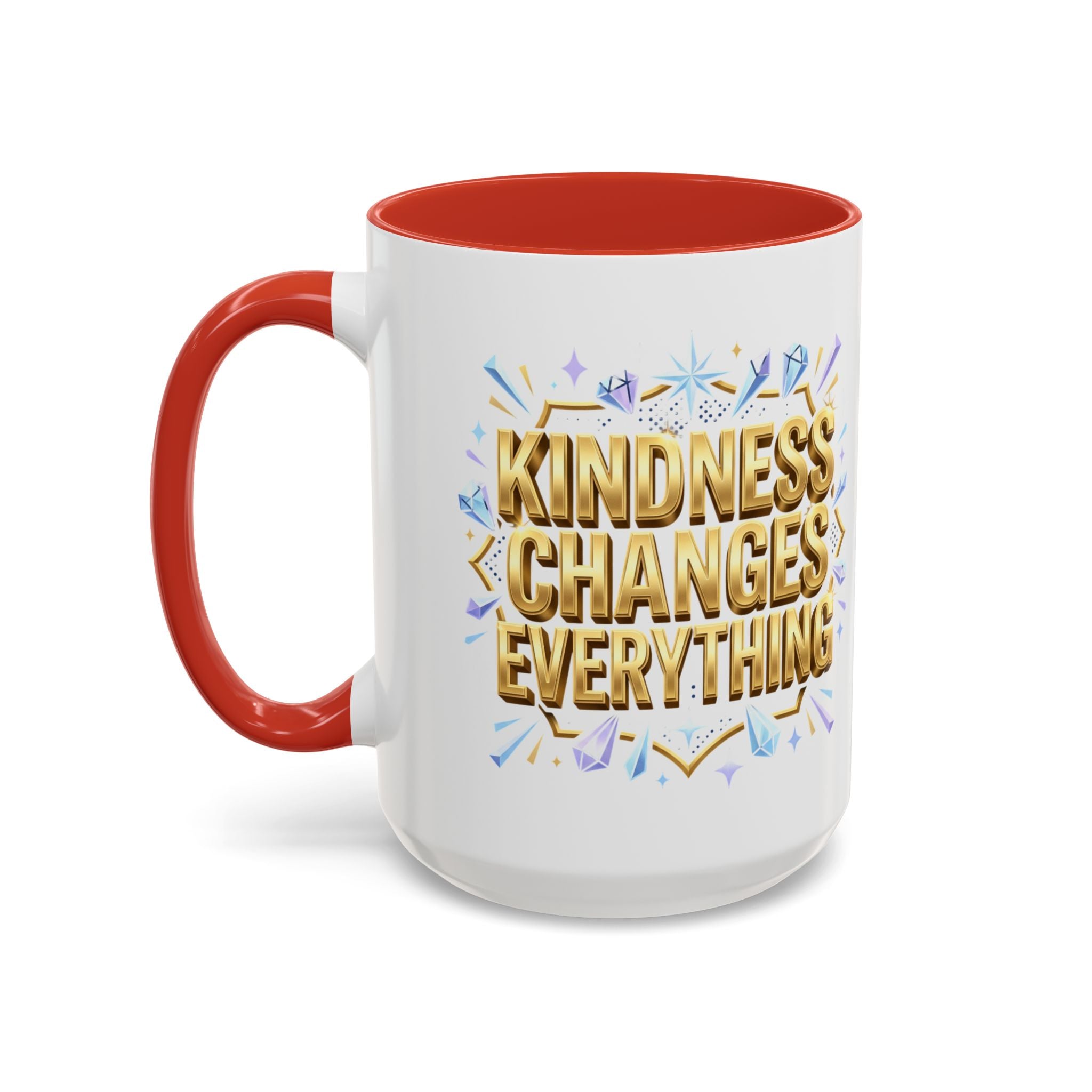 Gold-Kindness Changes Everything Coffee Mug | Inspirational Gold Script Mug | Faith Freedom Creations