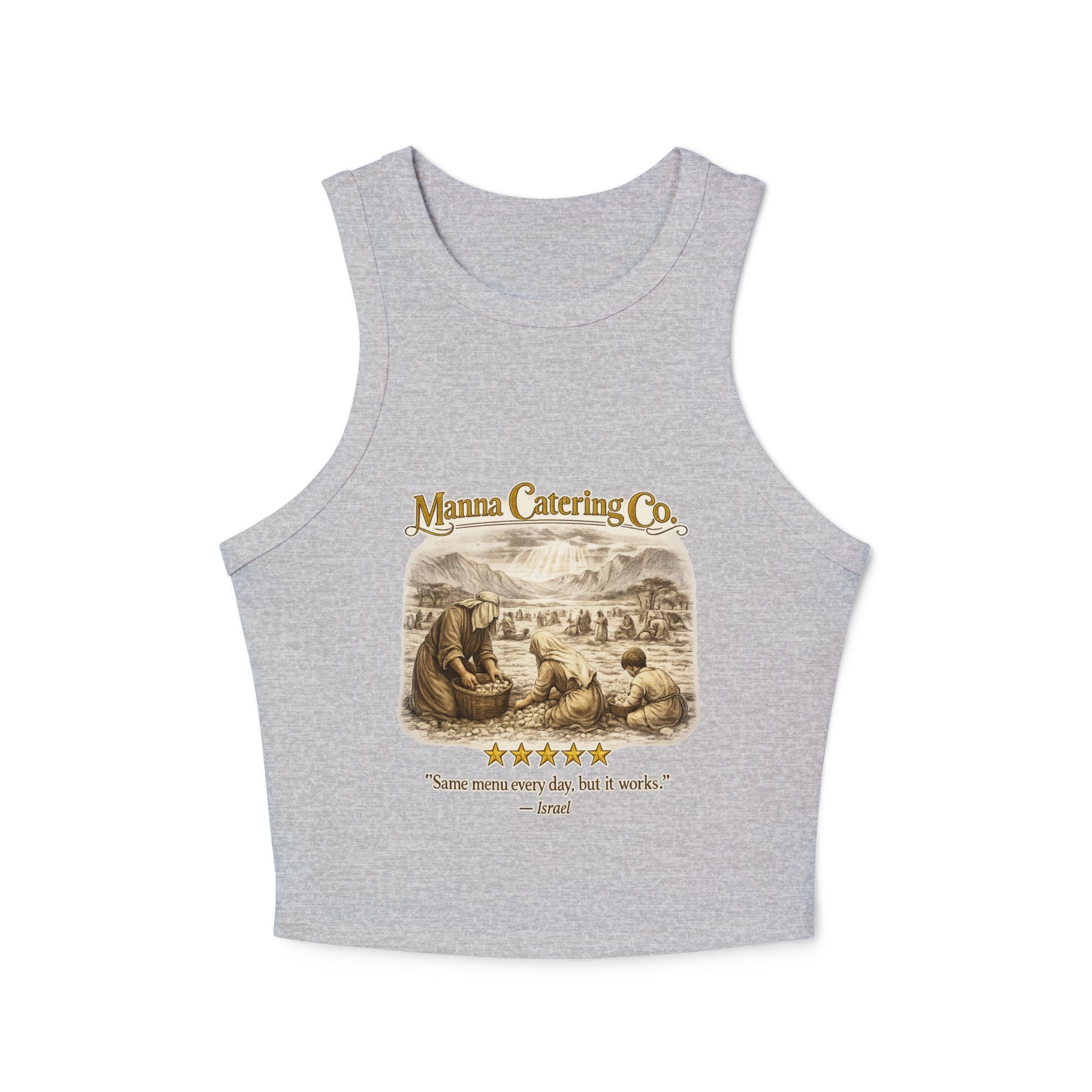 Manna Review Women's Racer Tank - Vintage Logo Five-Star Faith Series