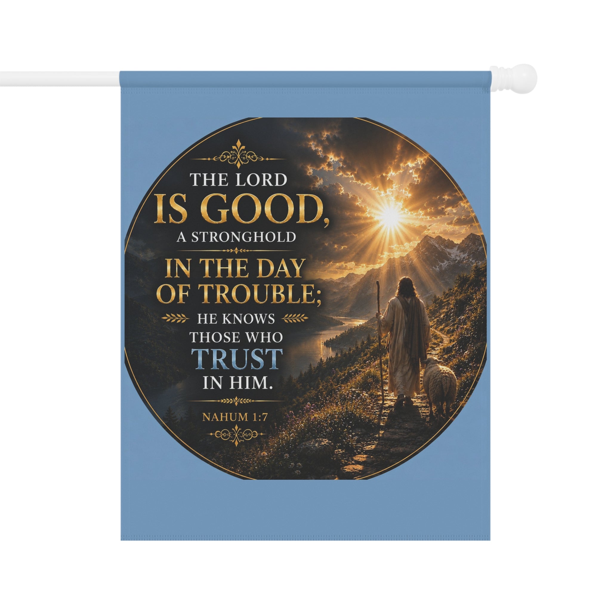 The Lord Is Good Garden Flag | Inspirational Scripture Outdoor Banner | Christian Garden Decor