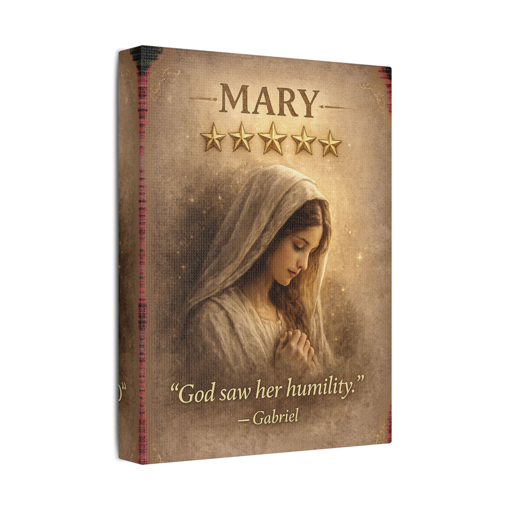 Mary Canvas — God Saw Her Humility | Biblical Wall Art