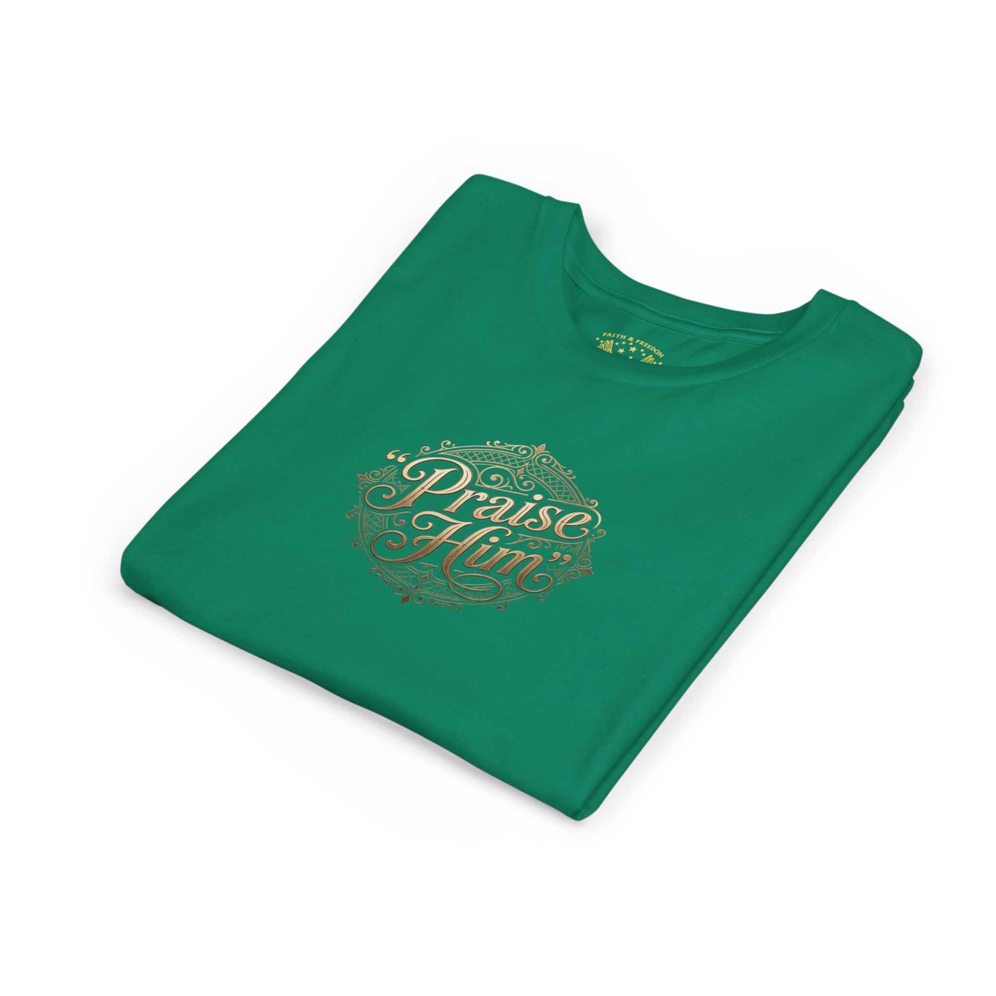 Praise Him Psalms 34:1 Youth T-Shirt | Christian Kids Faith Tee | Inspirational Youth Apparel