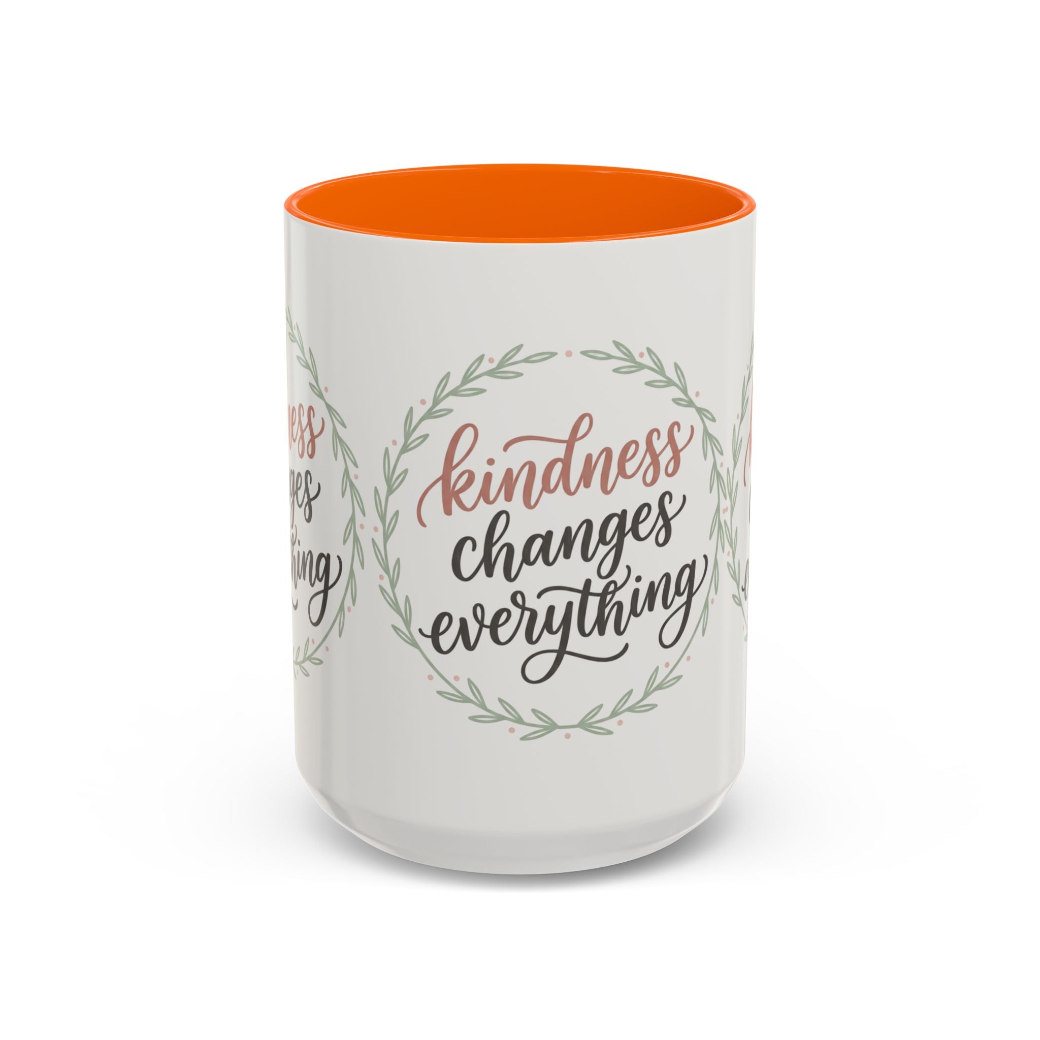 Kindness Changes Everything Accent Coffee Mug | Inspirational Ceramic Mug | Faith Freedom Creations